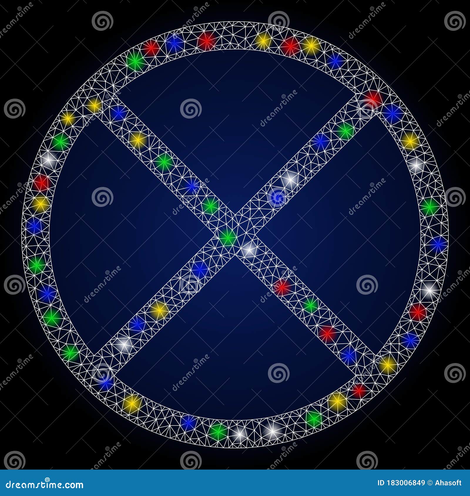 Красочная сетка 2d ограниченная с пятнами света цвета Иллюстрация штока ...