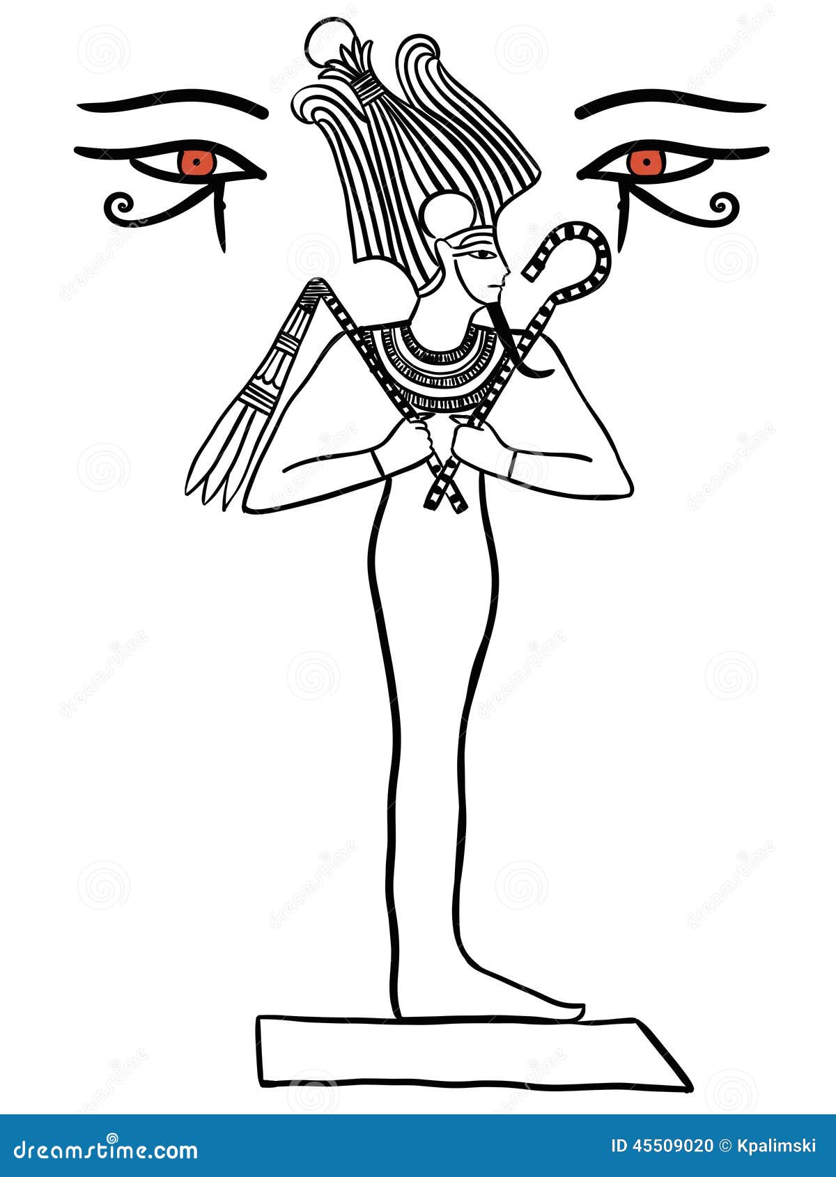 Бог Осирис в древнем Египте раскраска