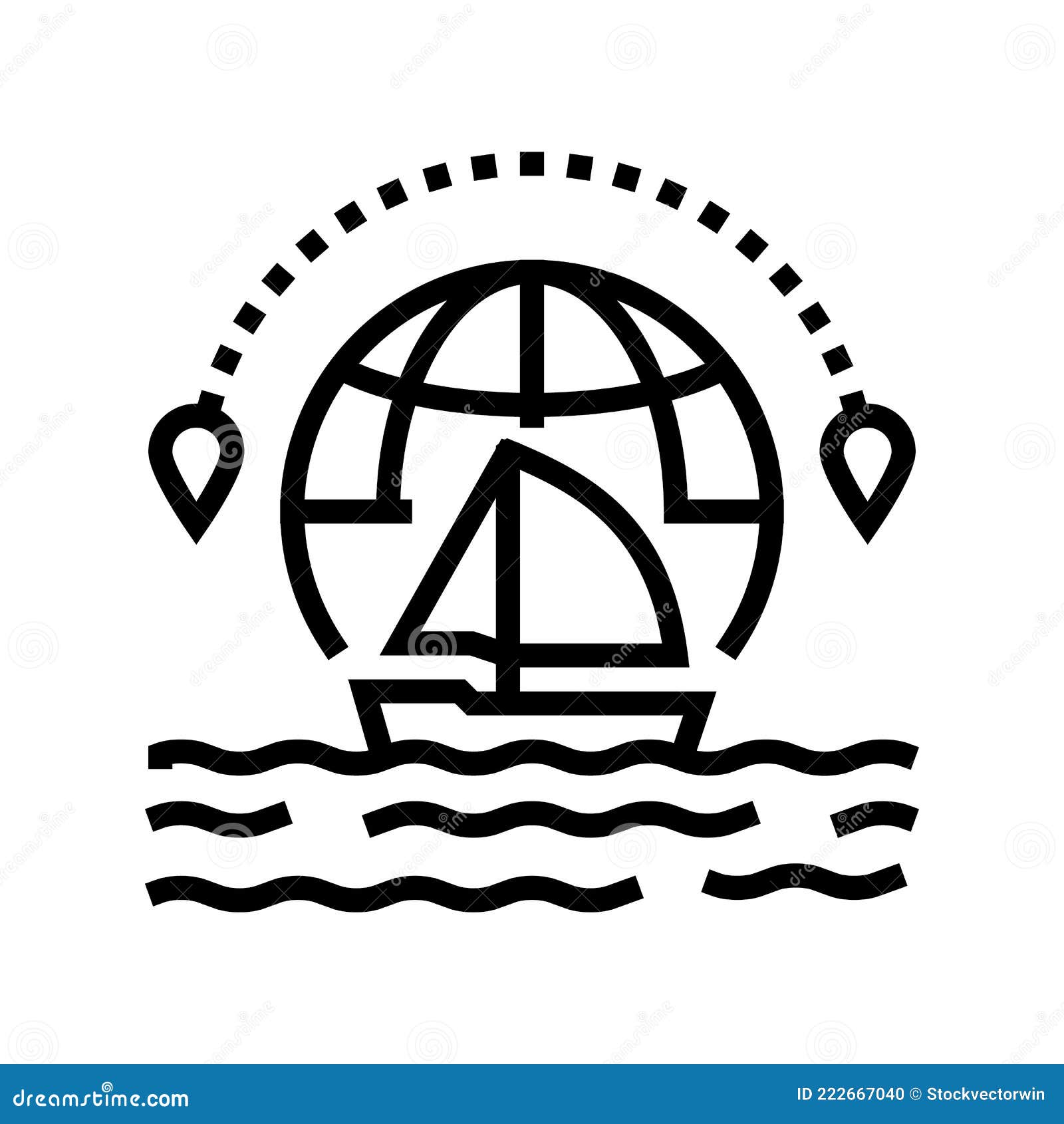 линия яхтенного туризма иллюстрация вектора. иллюстрации насчитывающей ...