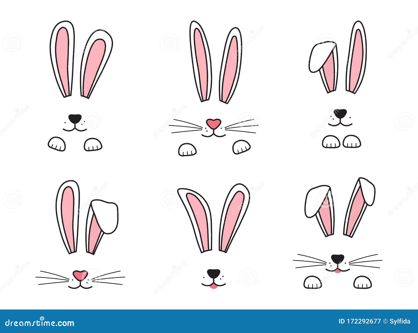 Уши кролика нарисованные