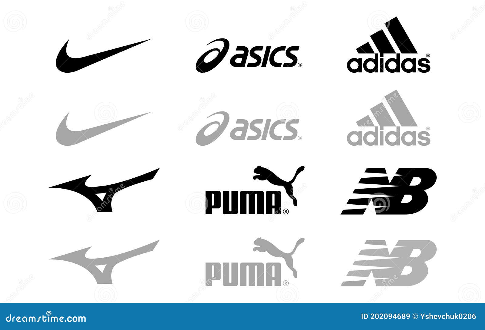 Puma Mizuno Adidas Asics Nike