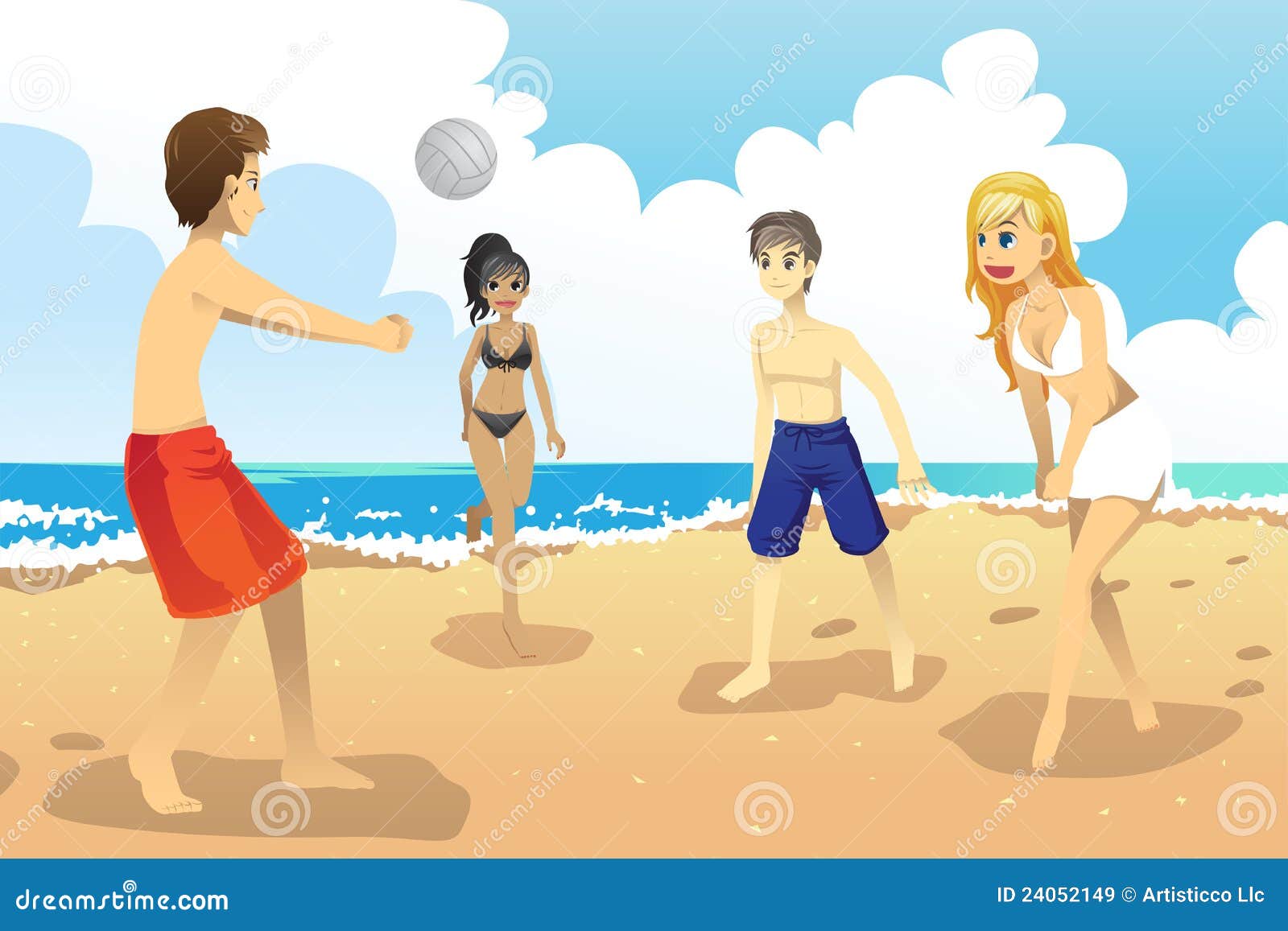 Волейбол на пляже рисунок
