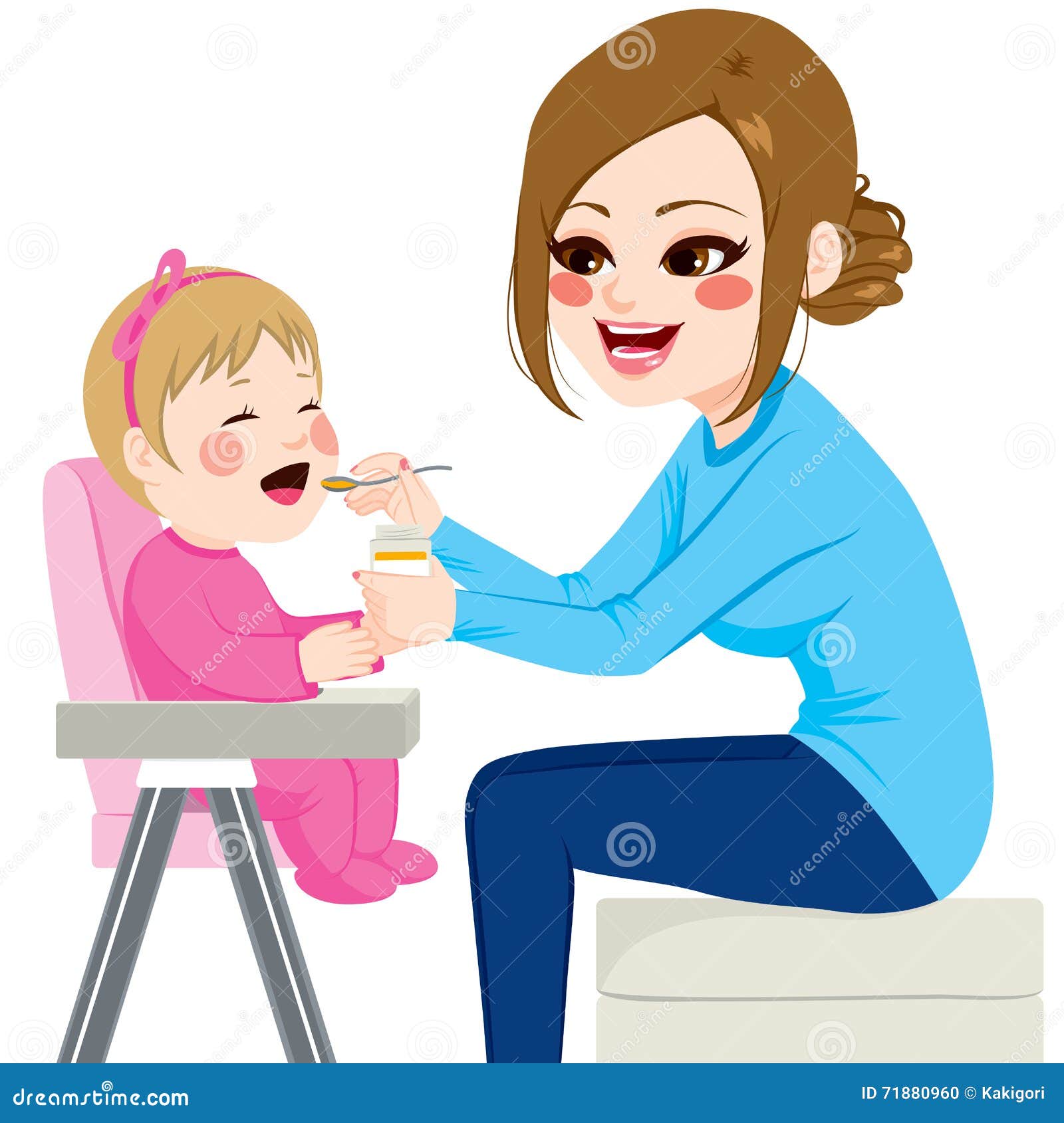 Мама кормит ребенка рисунок
