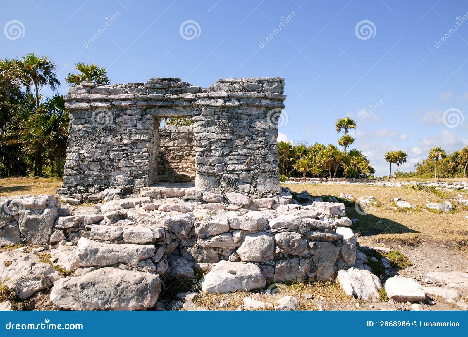 майяское tulum руин памятников Мексики. памятники riviera Мексики maya майяские губят tulum