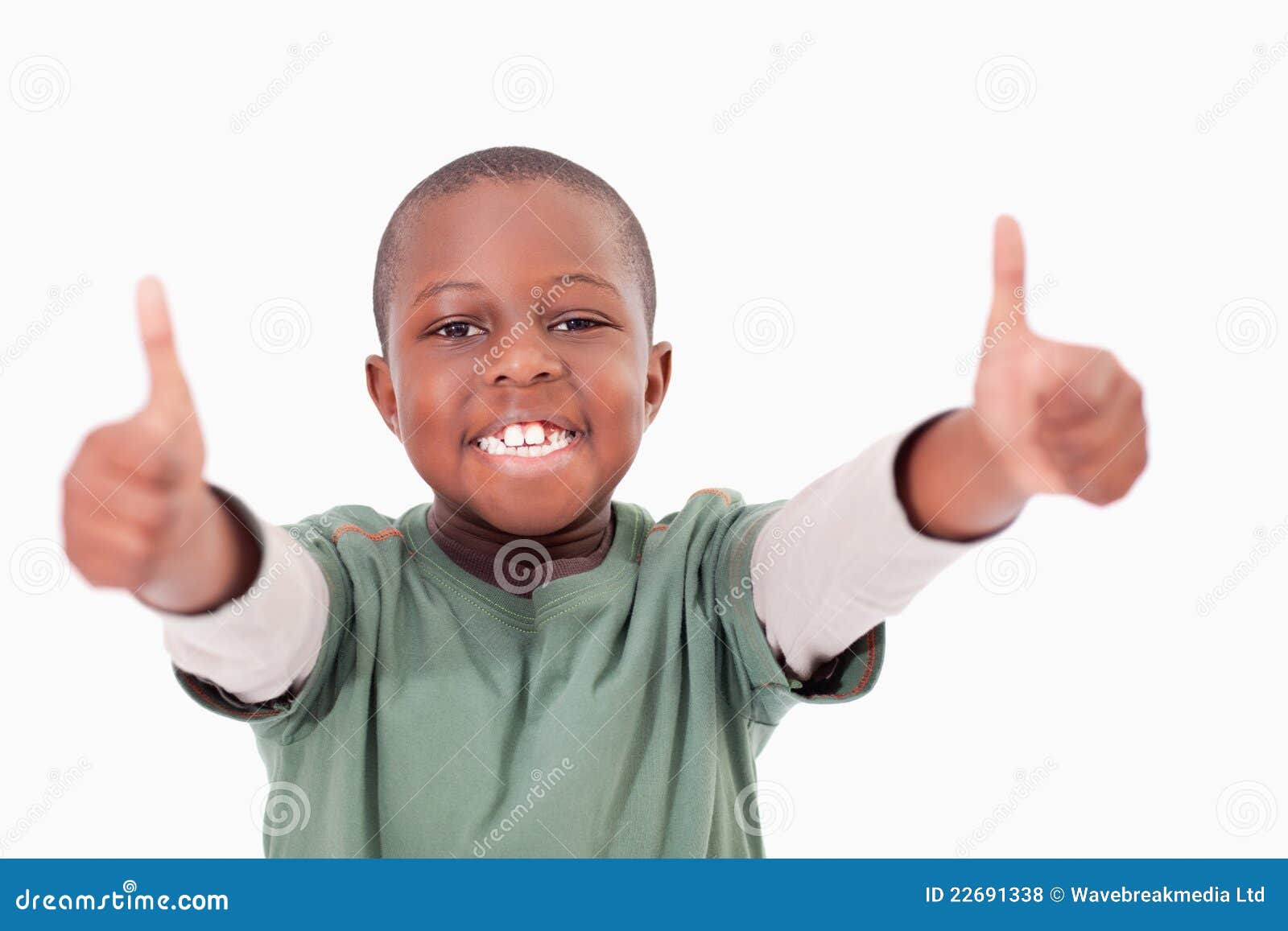 Мальчик с большими пальцами руки вверх Стоковое Фото - изображение ...