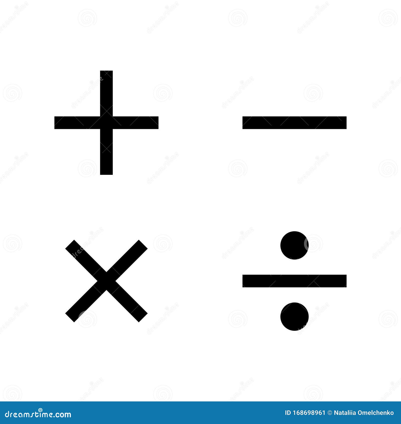 Математические символы Знак плюс, минус, умножения и деления ...