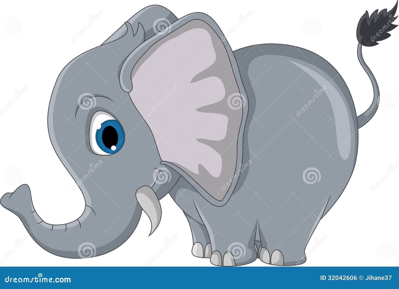 Слон в профиль мультяшный