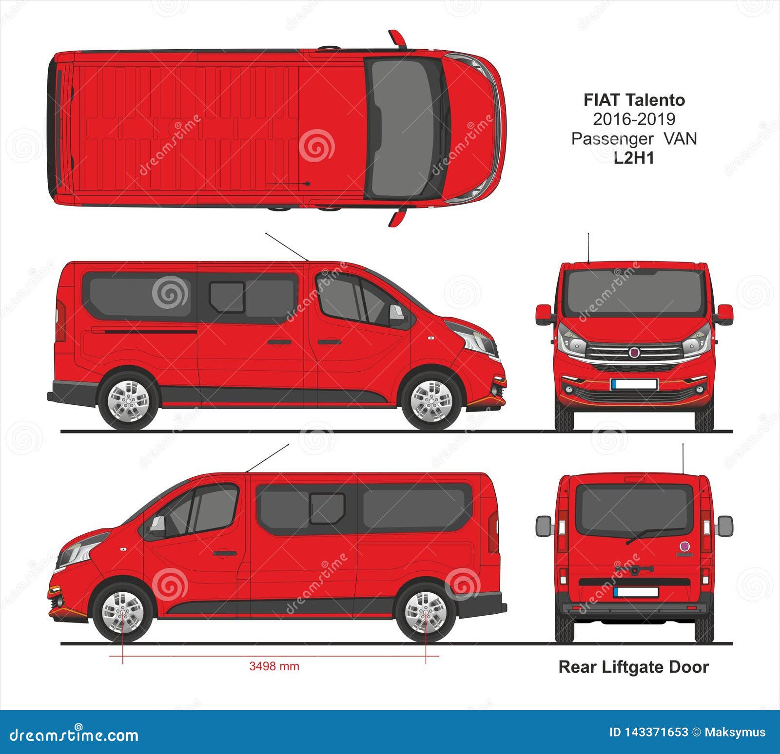 Микроавтобус L2H1 2016-2019 Фиат Talento Редакционное Стоковое Фото ...