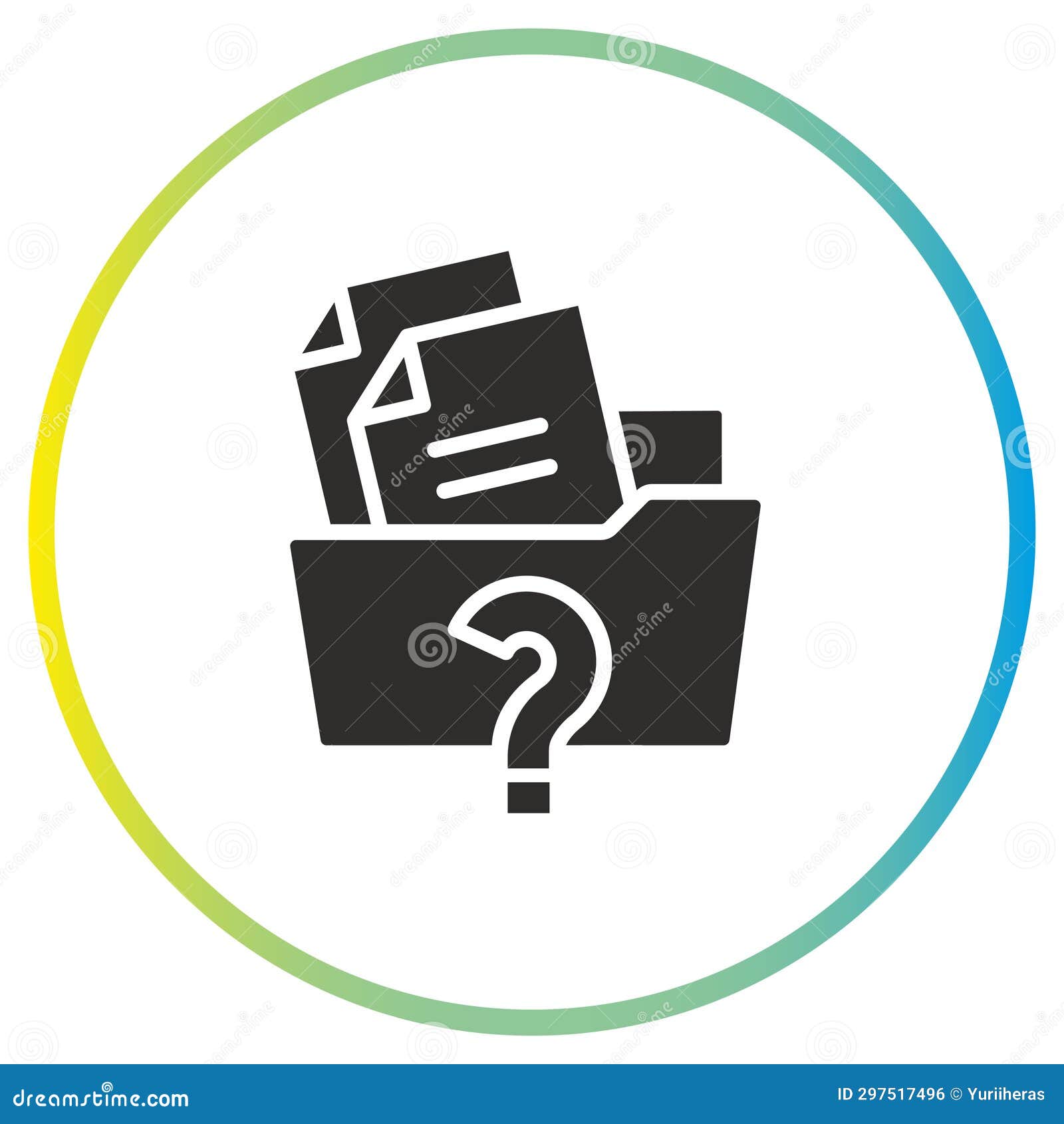 Document Folder with Question Mark Icon, Information Data, Faq Folder