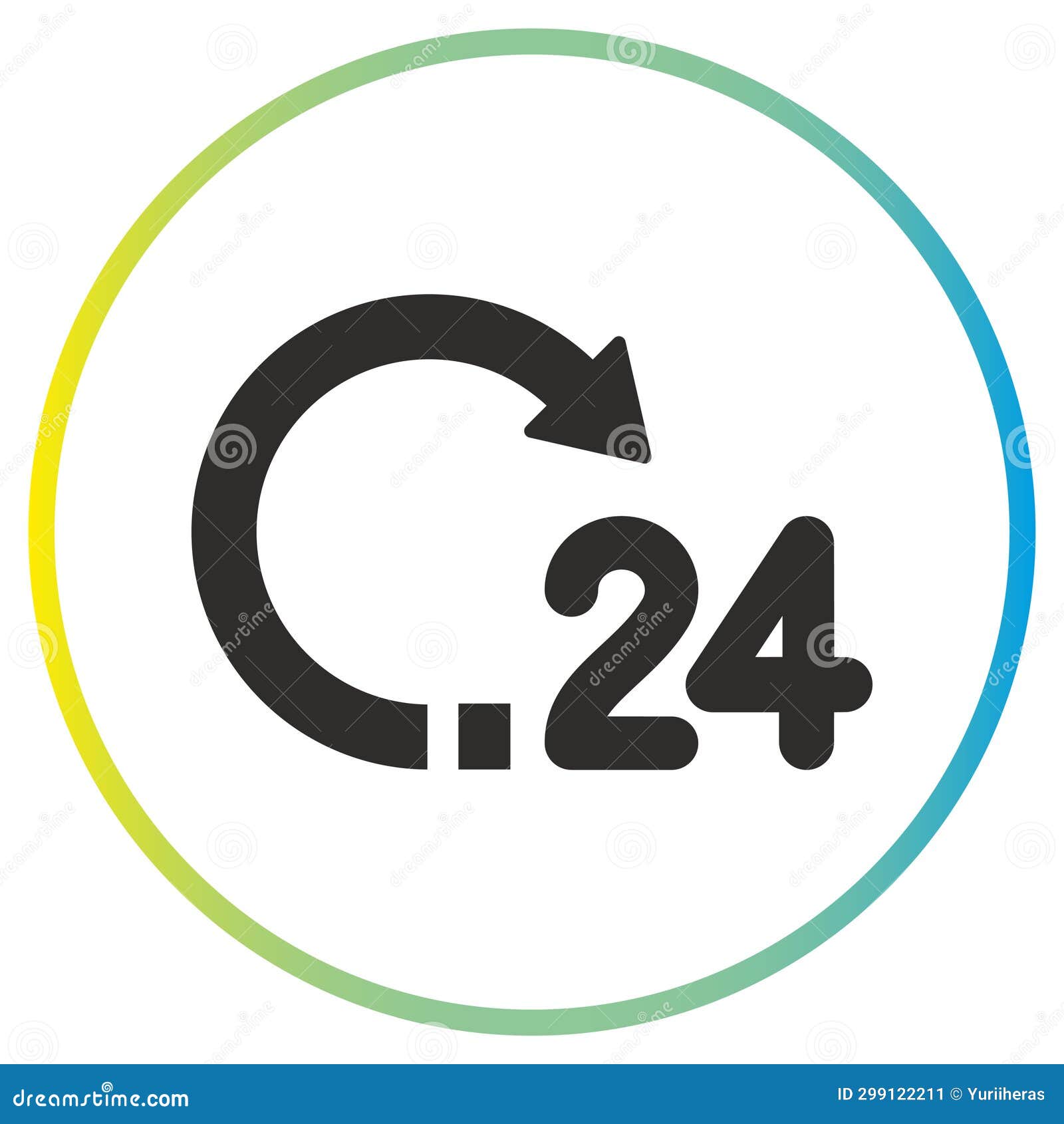 24 Hr Icon, Around the Clock Work Service or Support Stock Illustration Illustration of online