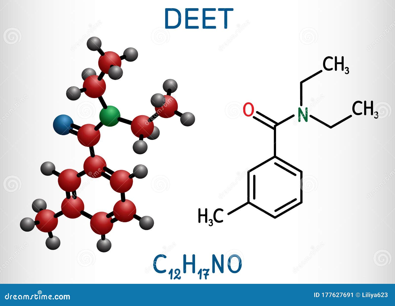 Ndiethylmetatoluamide Diethyltoluamide Deet C12h17no N. 177627691