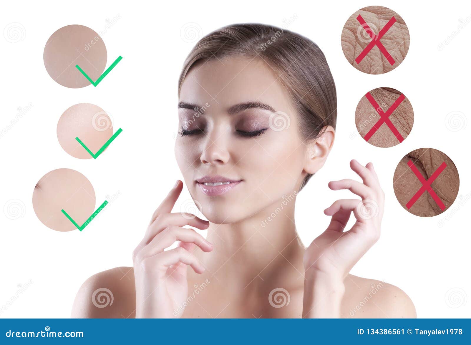 морщинки девушки на коллаже стороны Стоковое Изображение - изображение ...