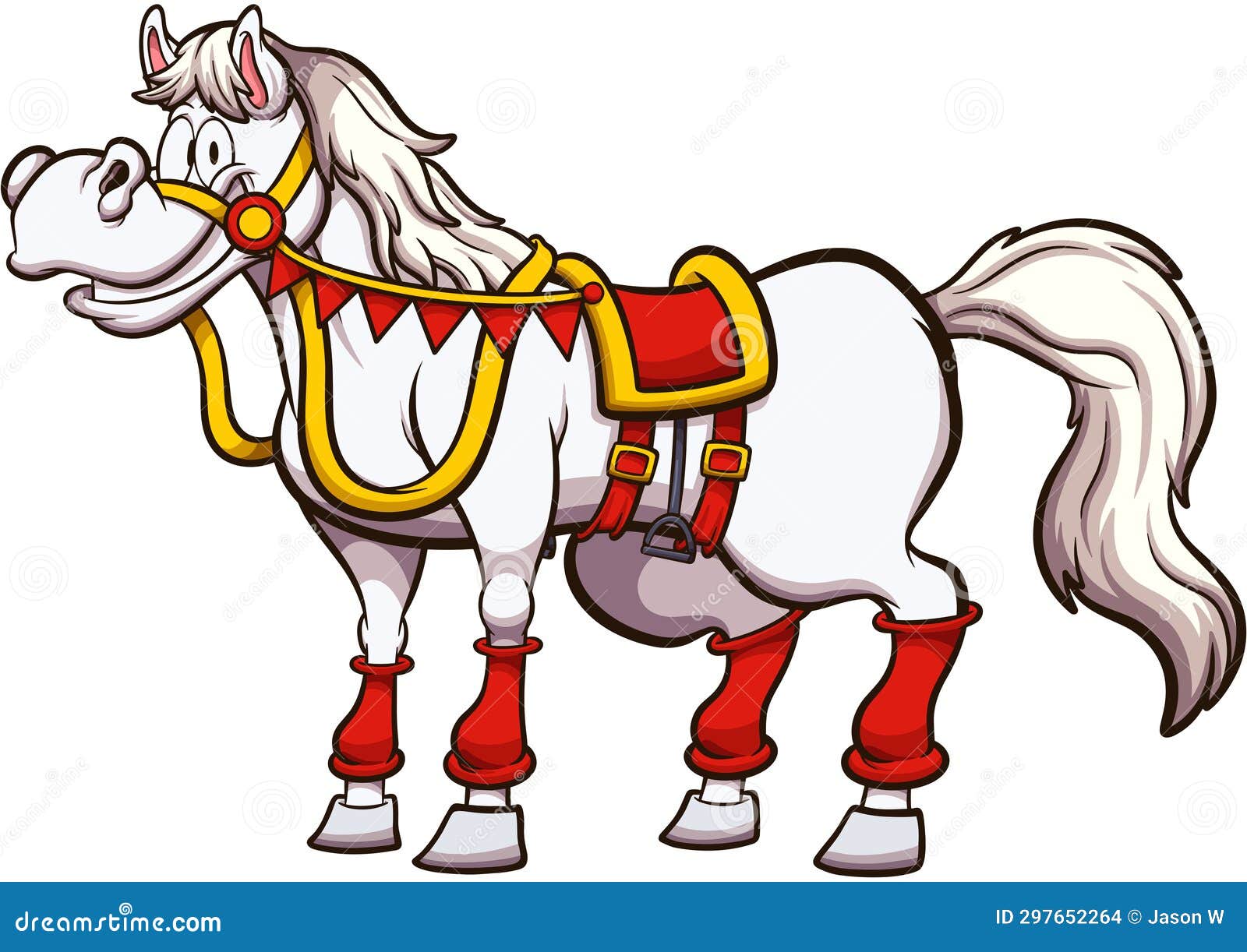мультфильм святого николая коня. векторная иллюстрация с простыми ...