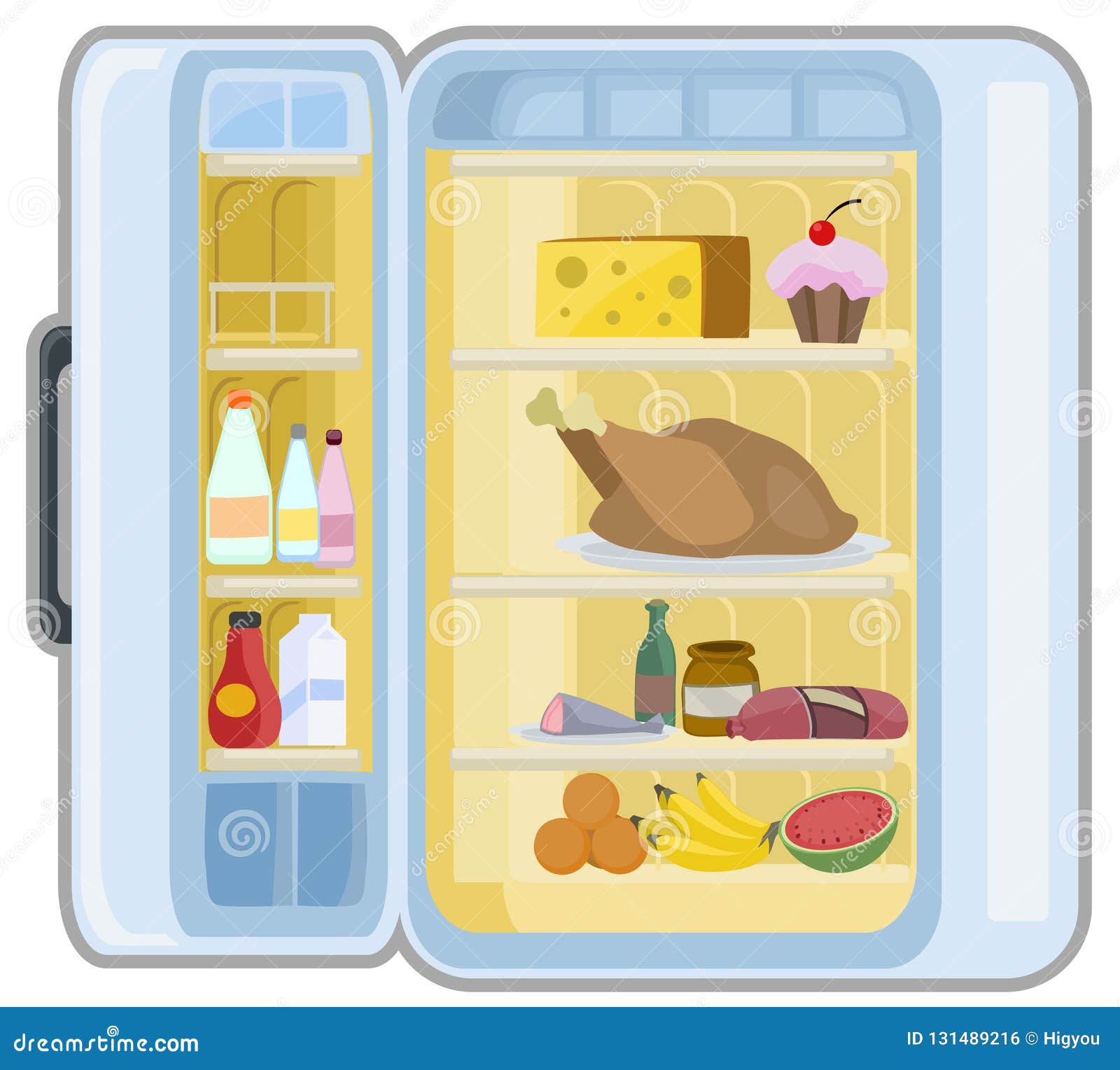 Холодильник с продуктами для детей