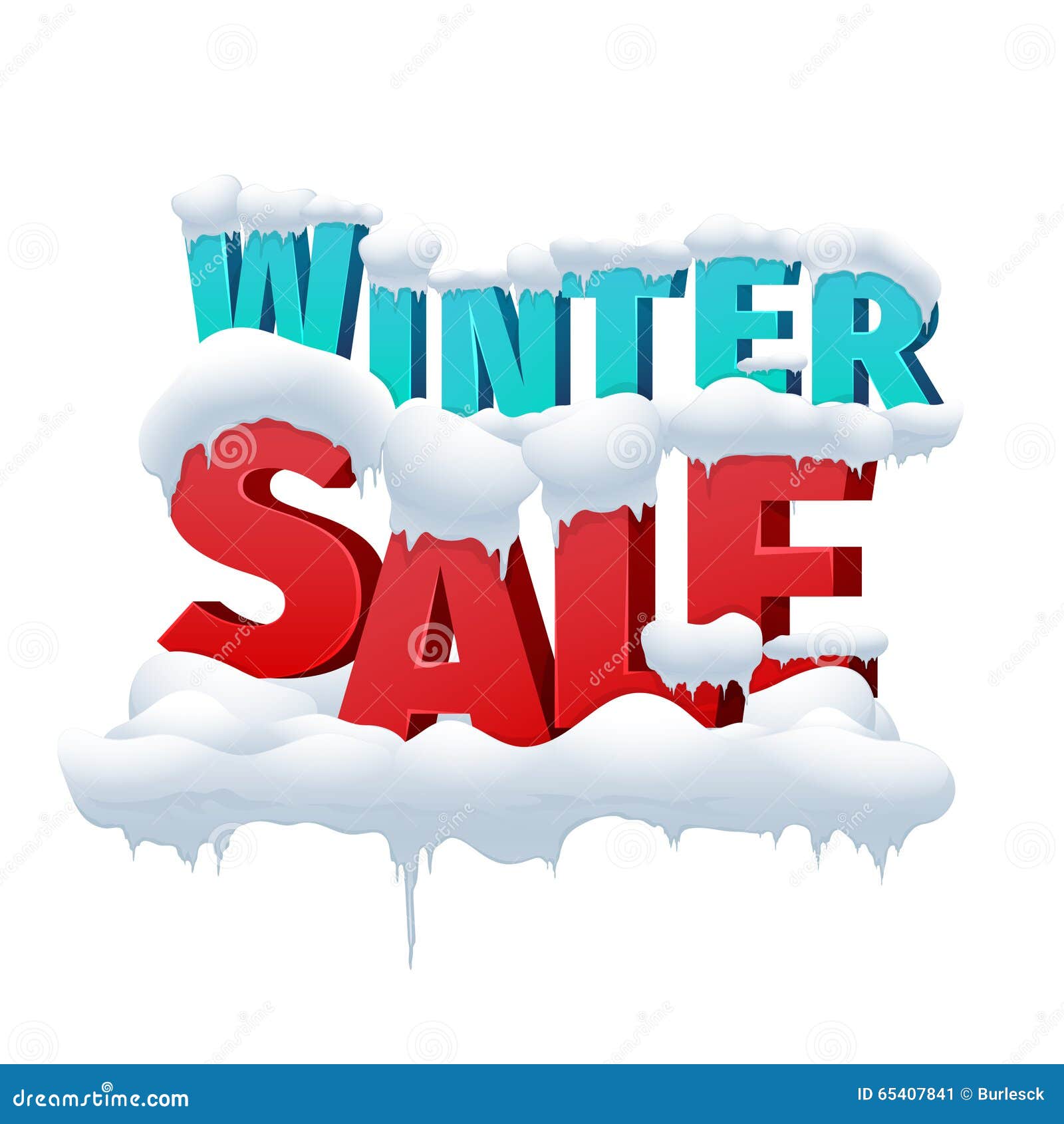Надпись вектора продажи 3d зимы на белизне Иллюстрация вектора ...
