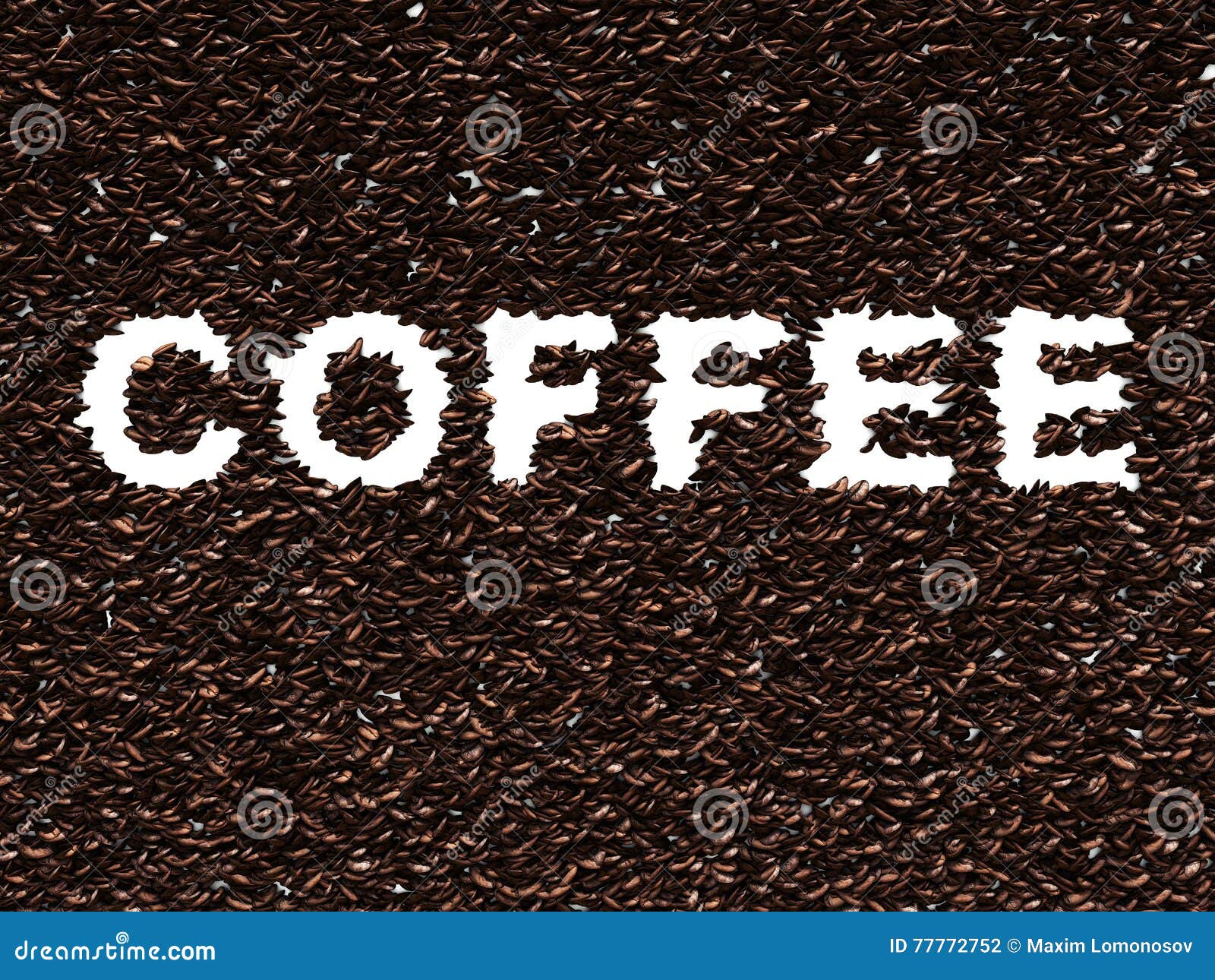 Надпись на кофейных зернах кофе