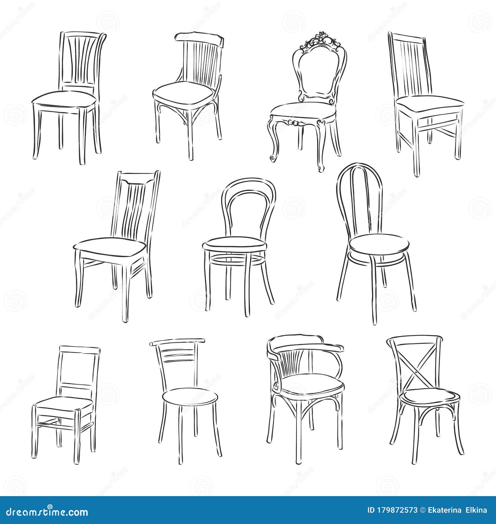 Стойка со стульями рисунок без фона