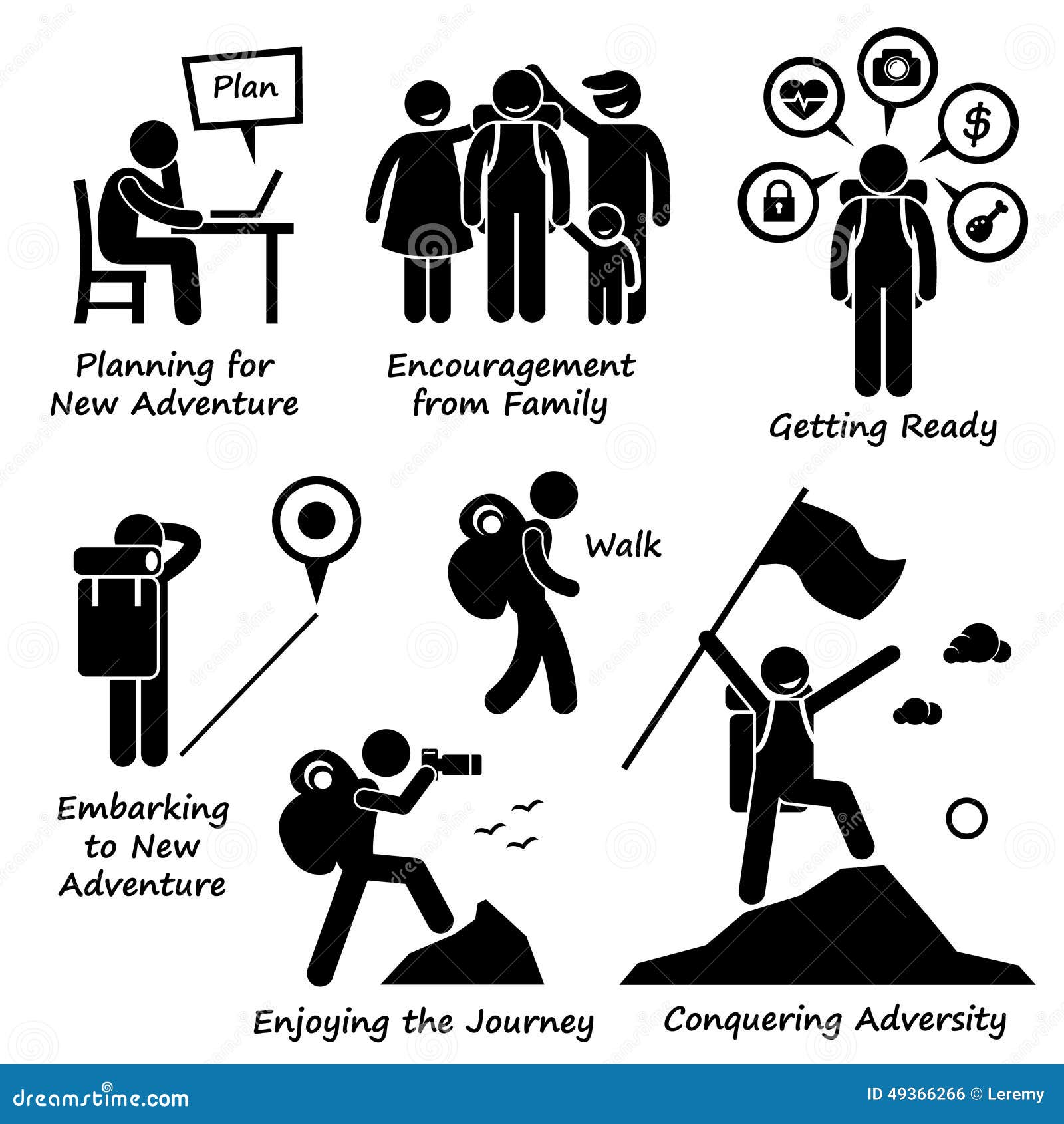 Новая невзгода Cliparts приключения и завоевывать Иллюстрация вектора ...