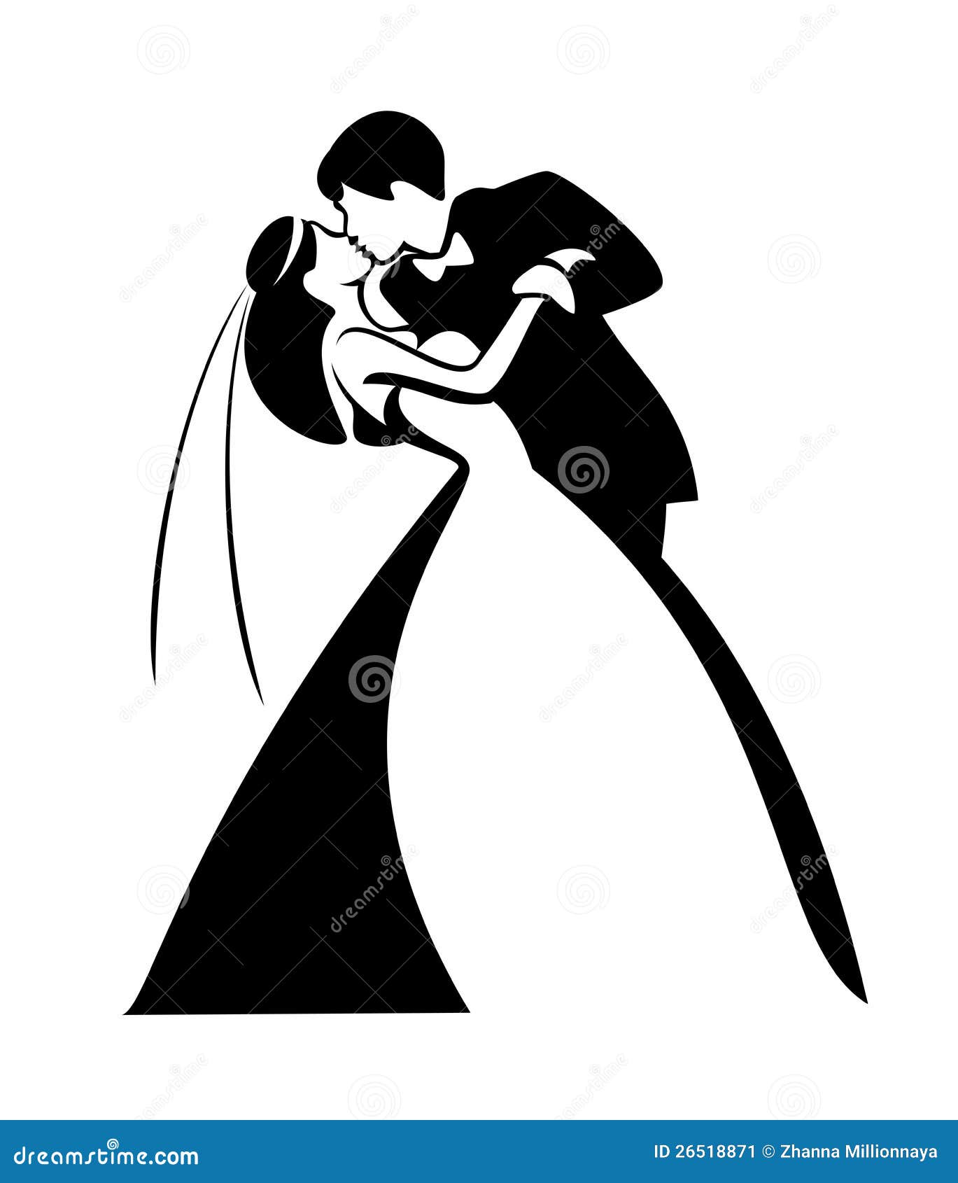 Танцующие жених и невеста силуэты