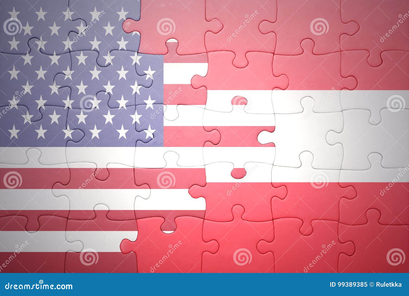 Озадачьте с национальным флагом Соединенных Штатов Америки и Австрии