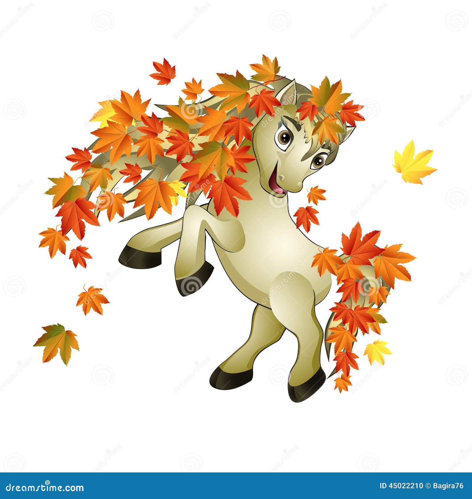 Конь из листьев
