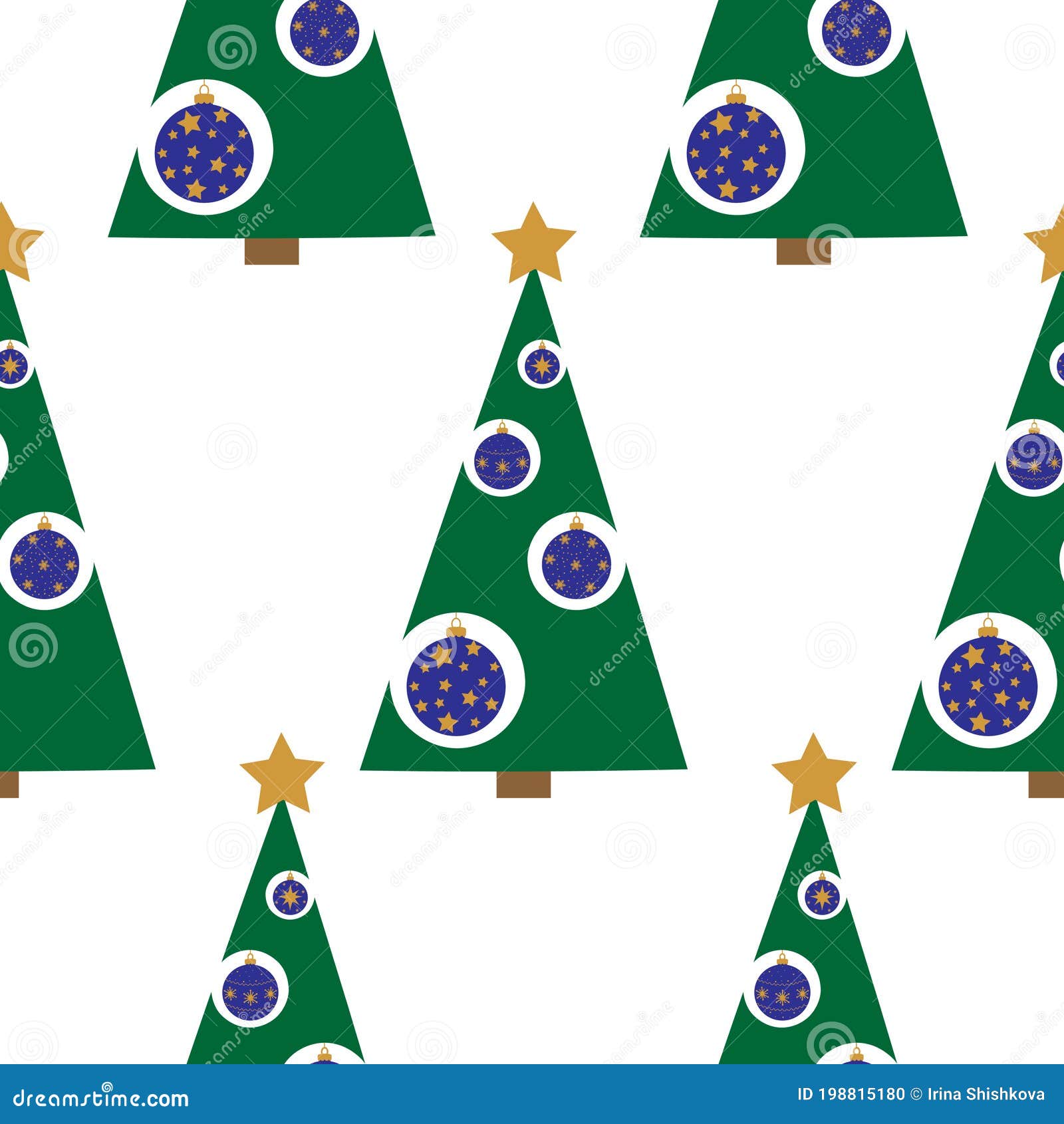 Seamless Pattern of Christmas Tree Vector Illustration Stock