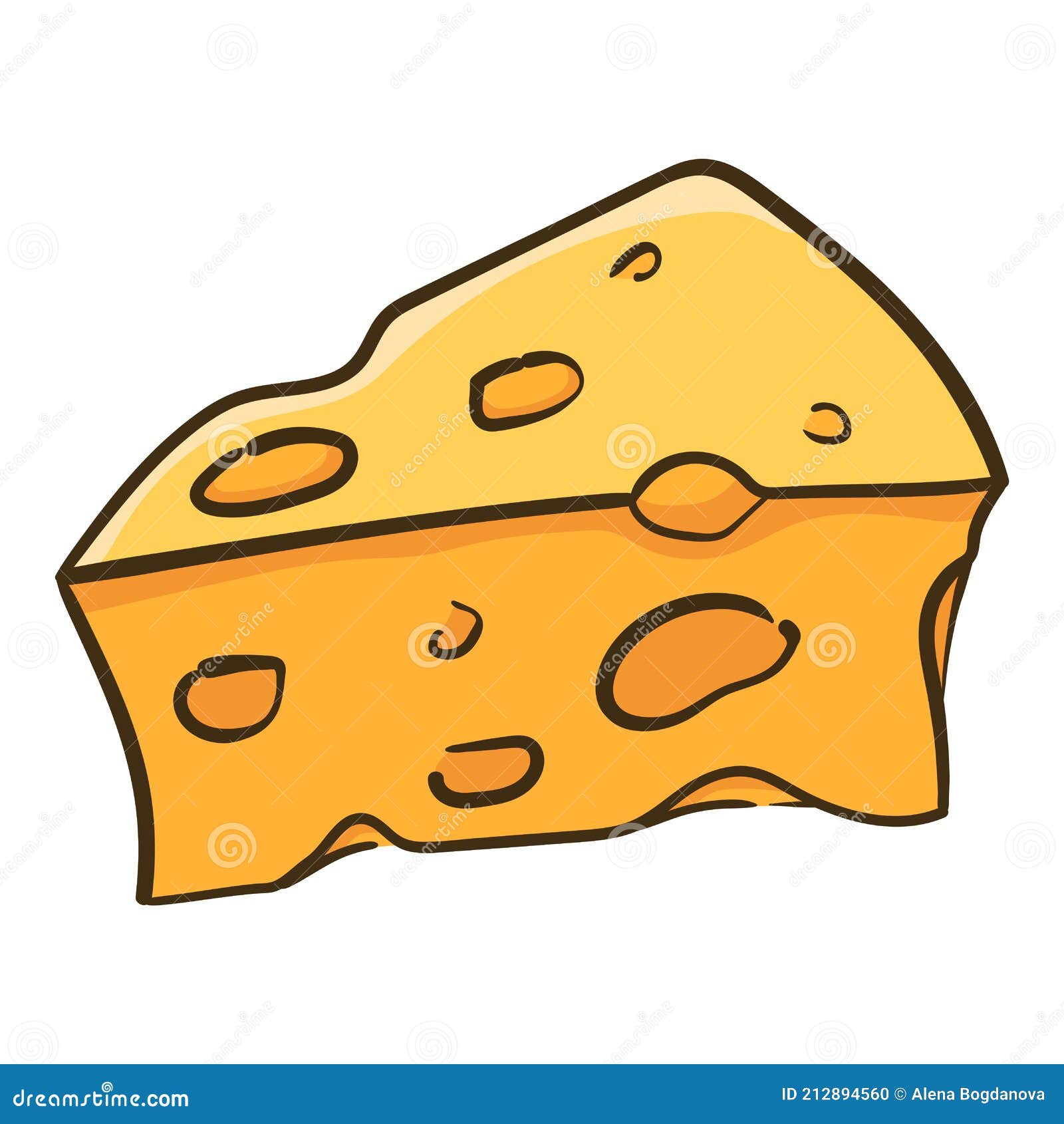 Funny Colored Triangle Cheese Slice Icon. Stock Vector Illustration