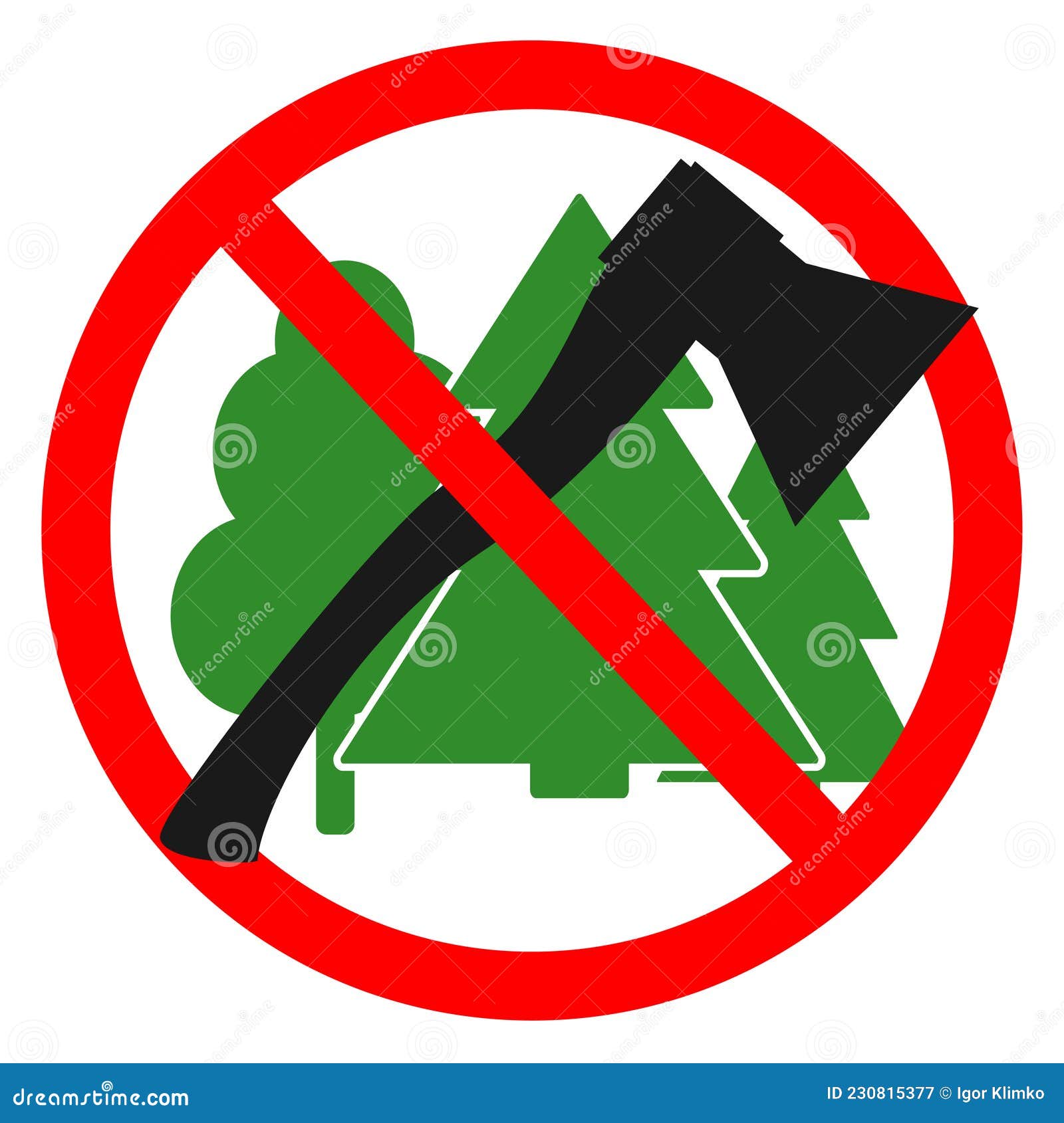 Stop Cutting Down Trees Vector Icon Stock Vector Illustration of