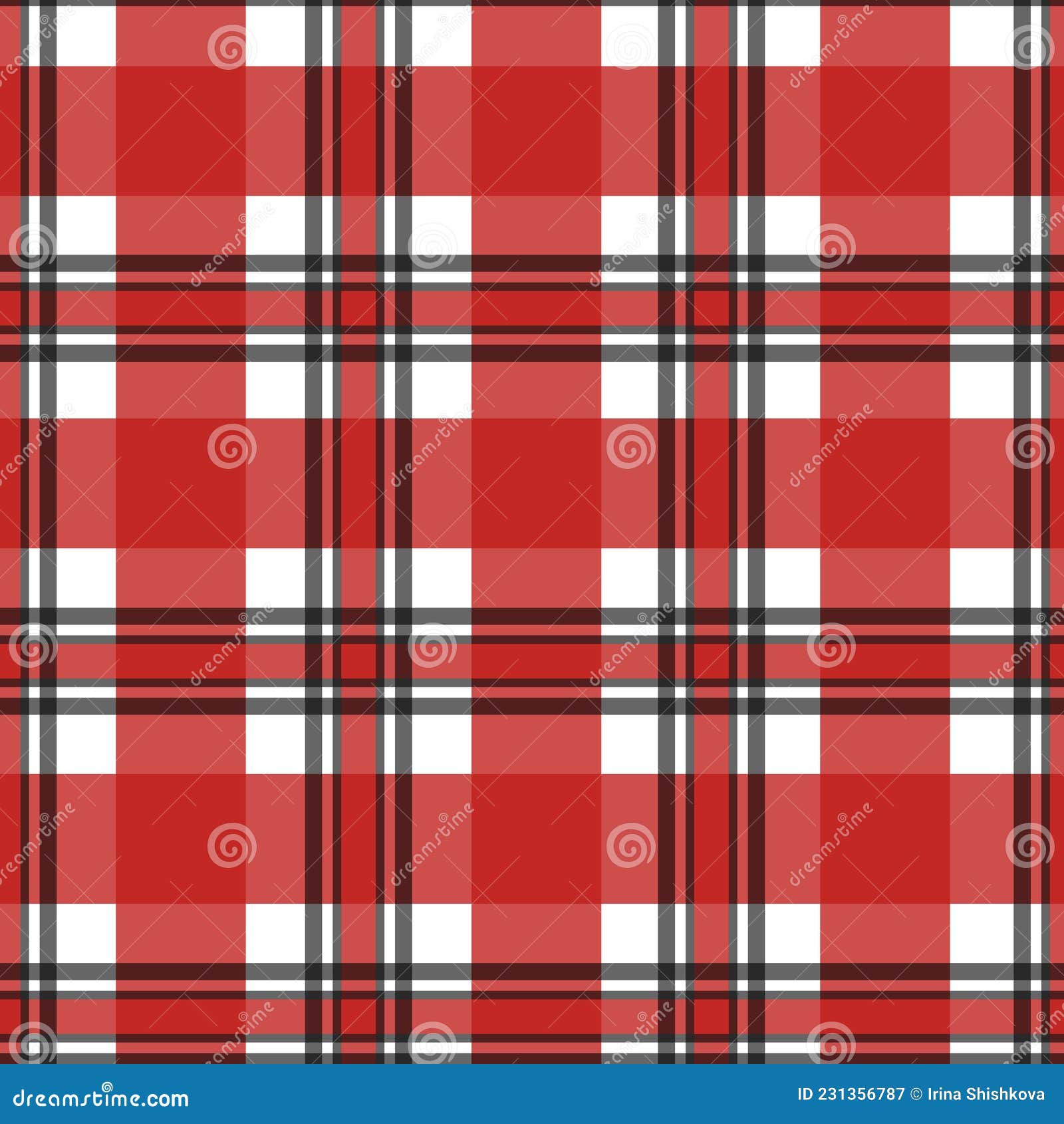 Seamless Pattern Red Buffalo Plaid Vector Illustration Stock Vector