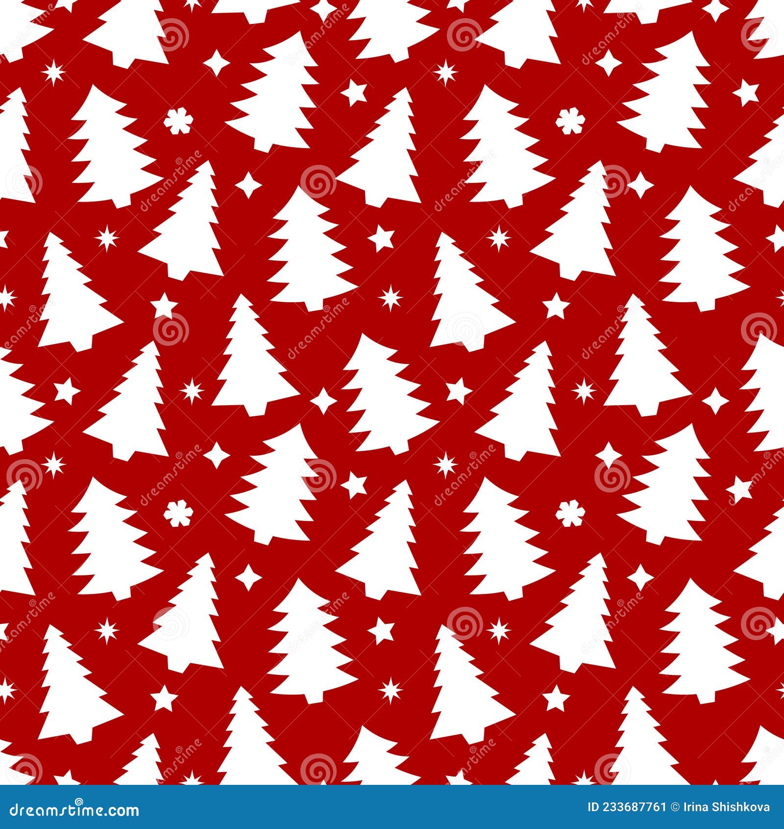 Seamless Pattern Christmas Trees Vector Illustration Stock Vector