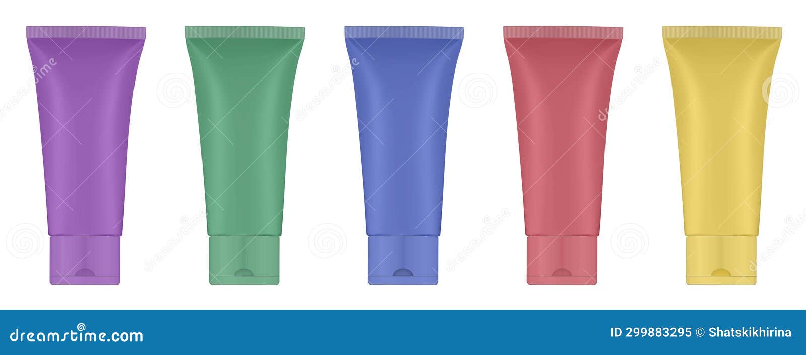 Rainbow Palette of Acrylic Paint in Plastic Tubes. Liquid Watercolor