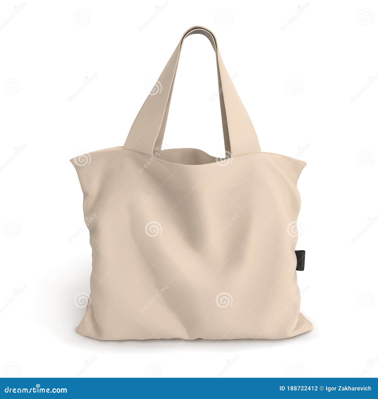Simple Beige Eco Fabric Bag Isolated on White Background. Stock Vector Illustration of design simple 188722412