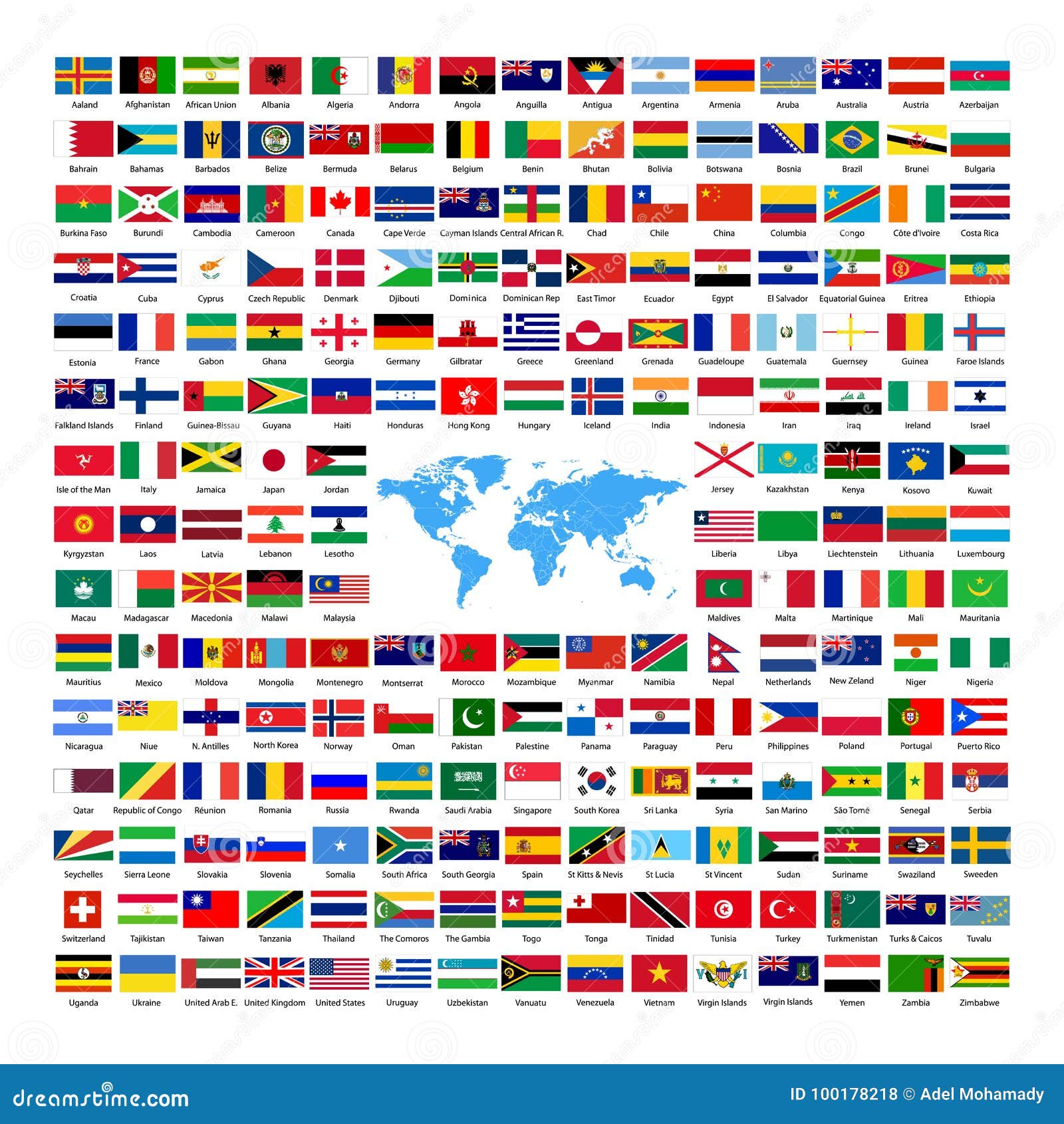 Флаги всех стран мира с названиями