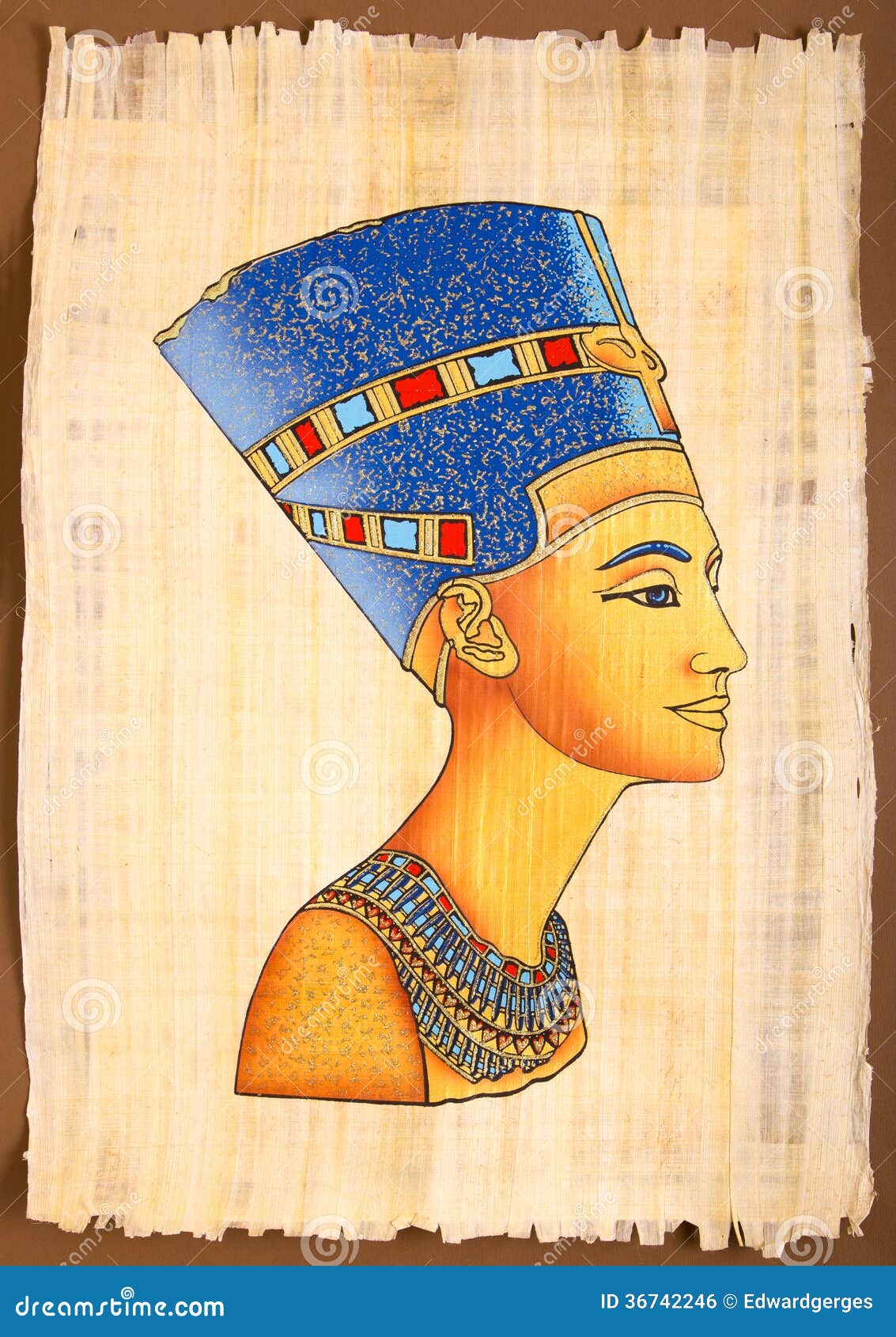 Нефертити Египет на папирусе