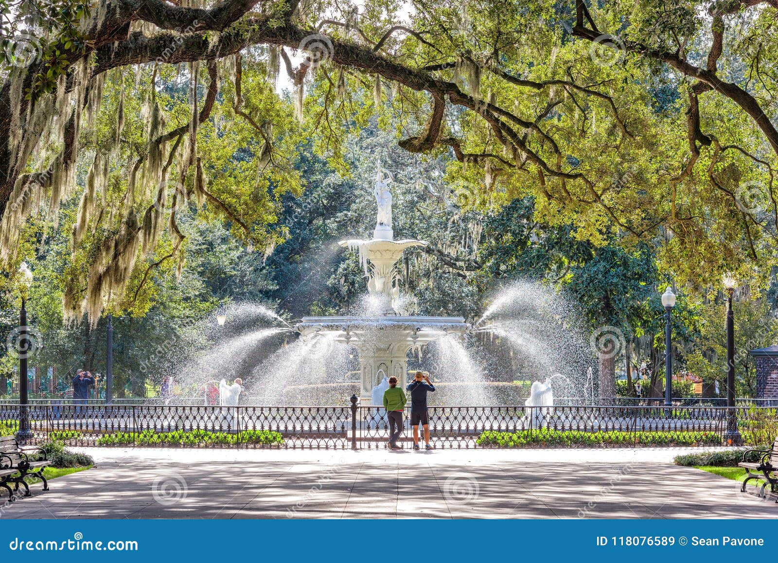 Парк Forsyth, саванна, США Редакционное Стоковое Изображение