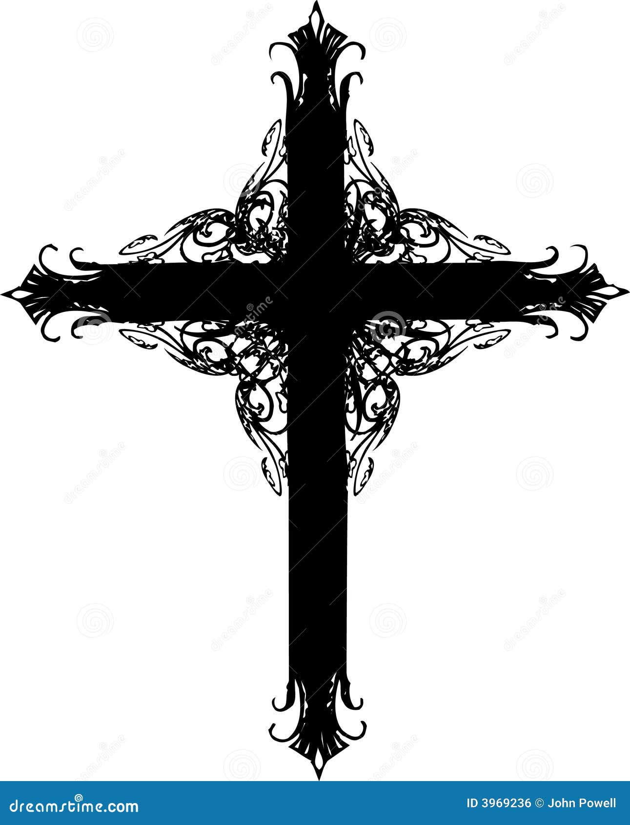 Католический крест на белом фоне