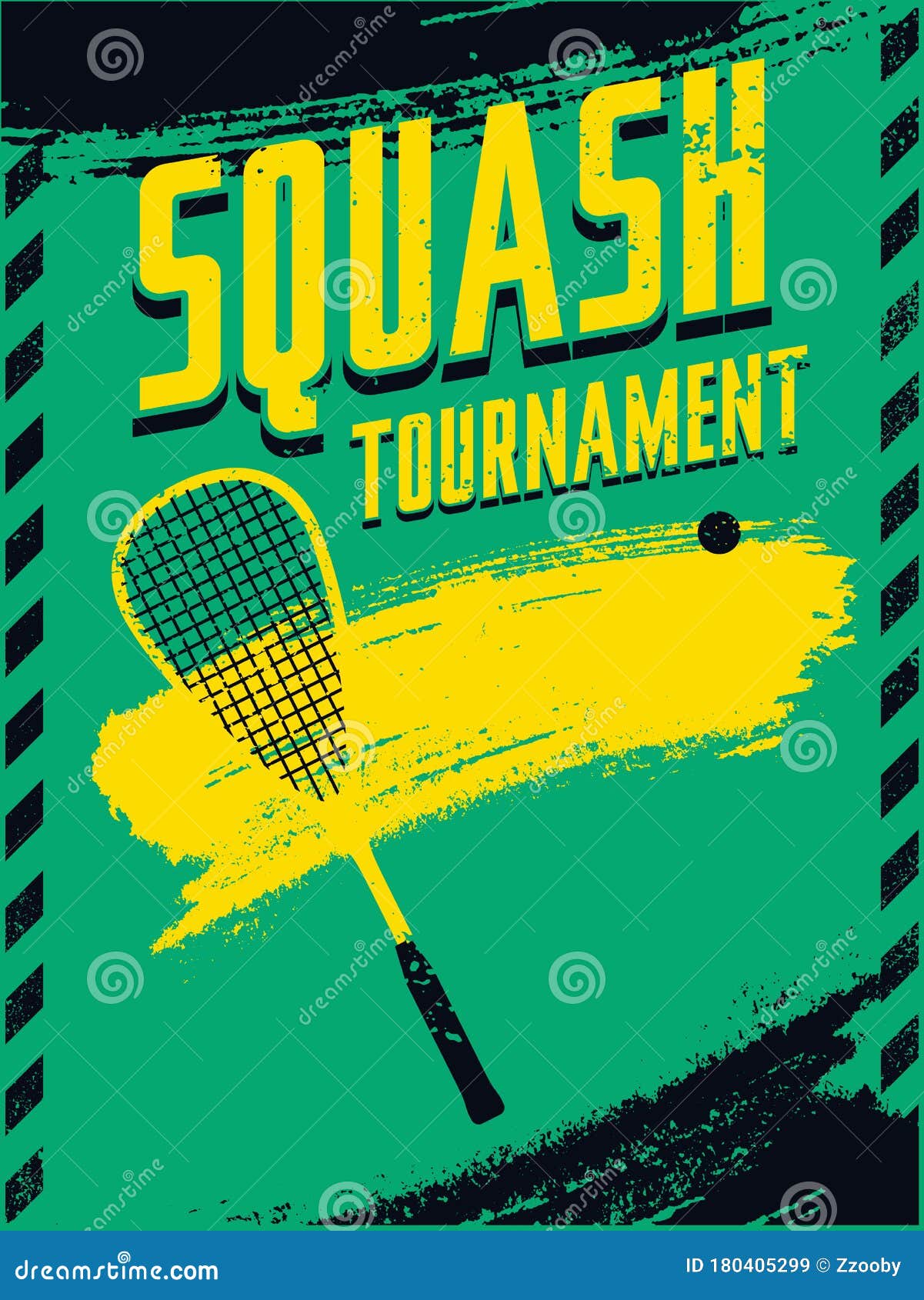 Squash Tournament Typographical Vintage Grunge Style Poster. Retro