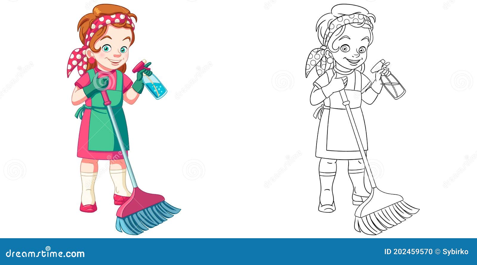 Girl Cleaning Clip Art Stock Illustrations 604 Girl Cleaning Clip Art