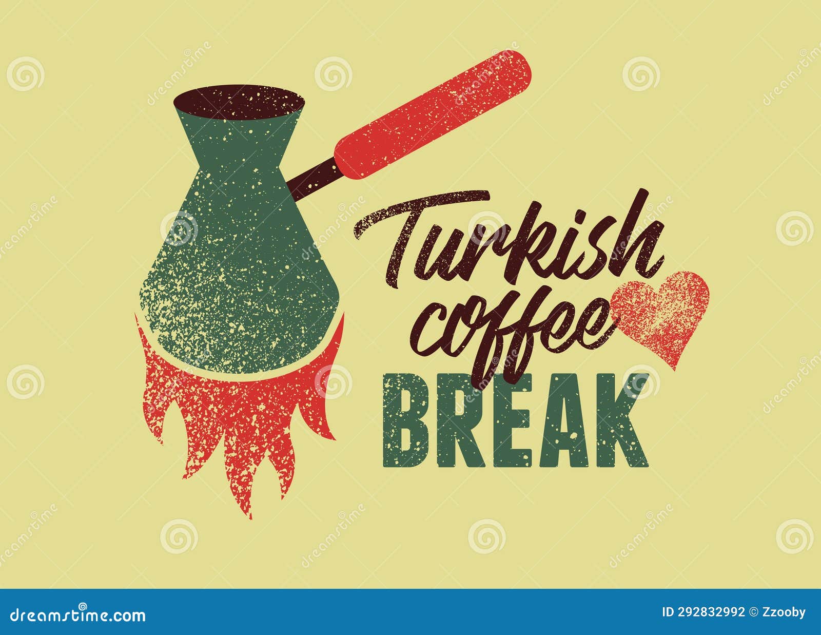 Turkish Coffee Break Typographical Vector Vintage Grunge Style Poster