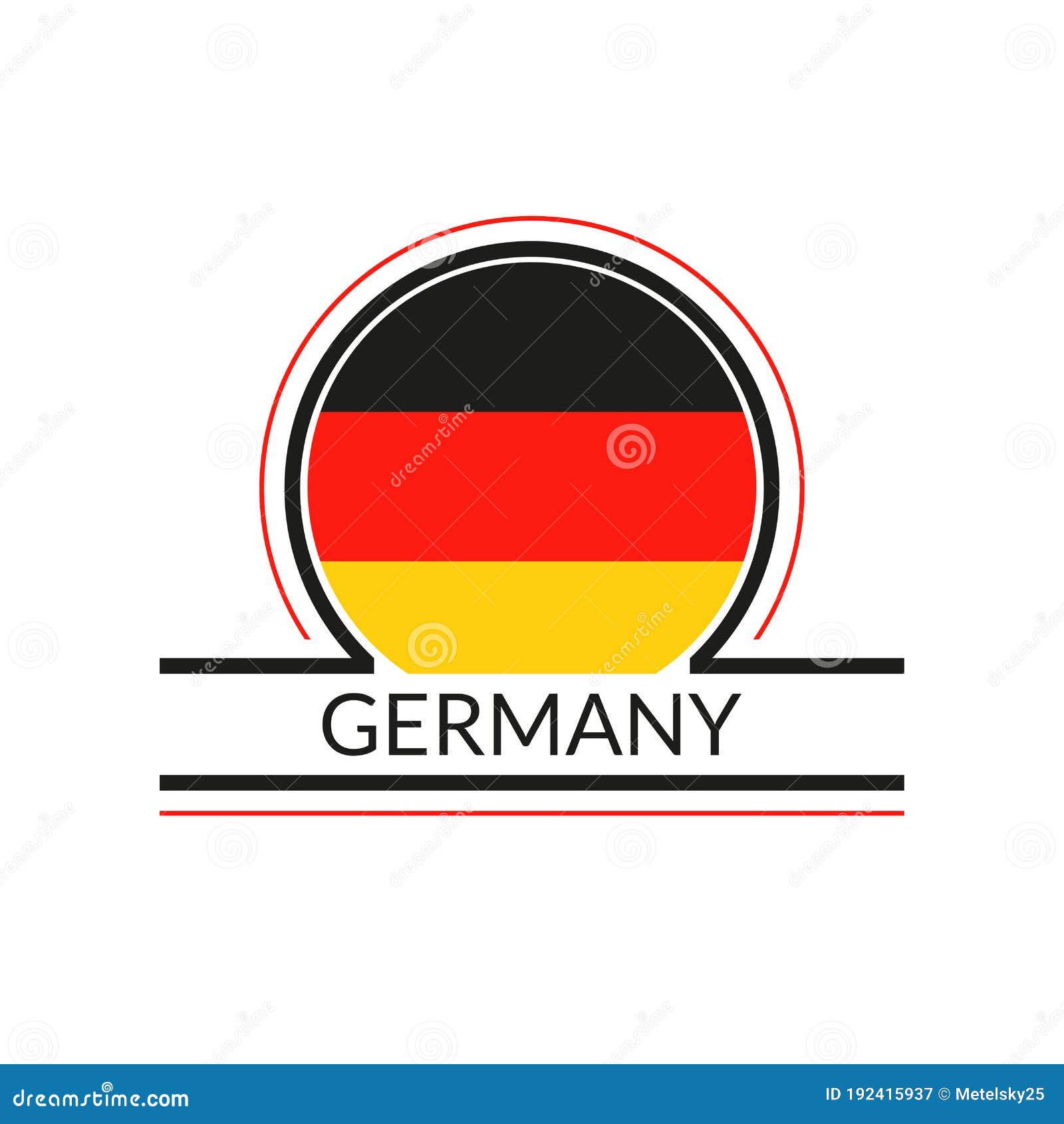 Germany Flag Icon. German Circle Logo or Badge Stock Vector