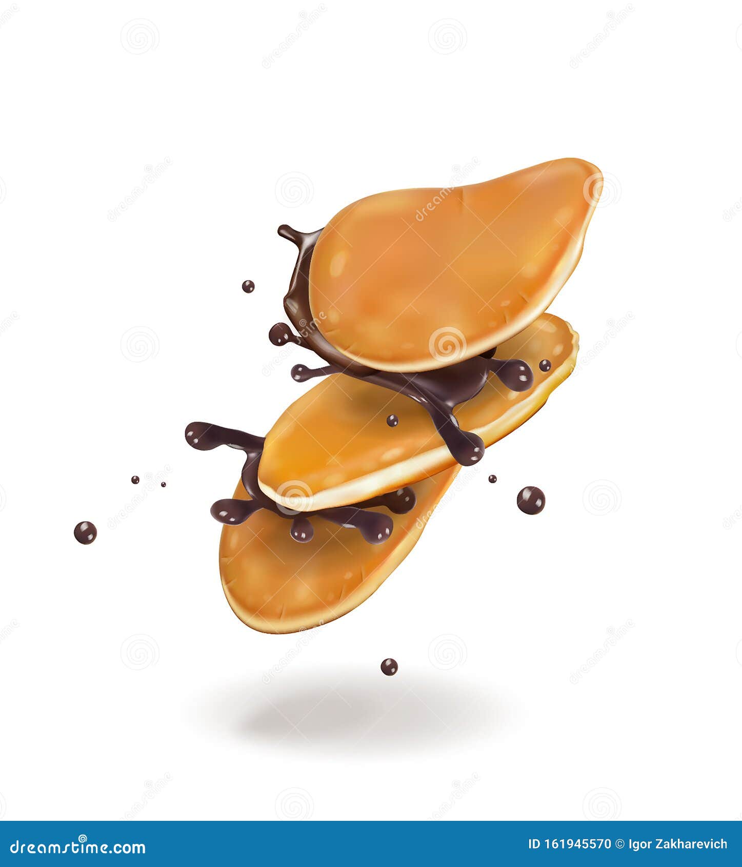 Pancakes with chocolate stock illustration. Illustration of culinary