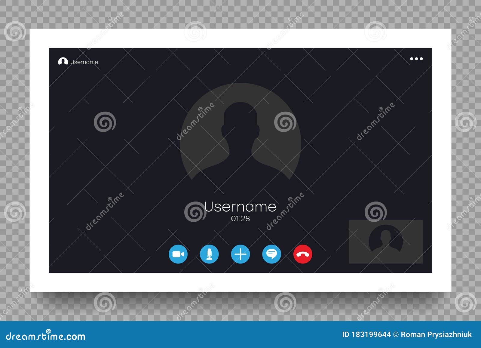 Video Call Screen Template. User Interface of Video Call. Online Video Call Screen Template. User Interface of Video Call. Online