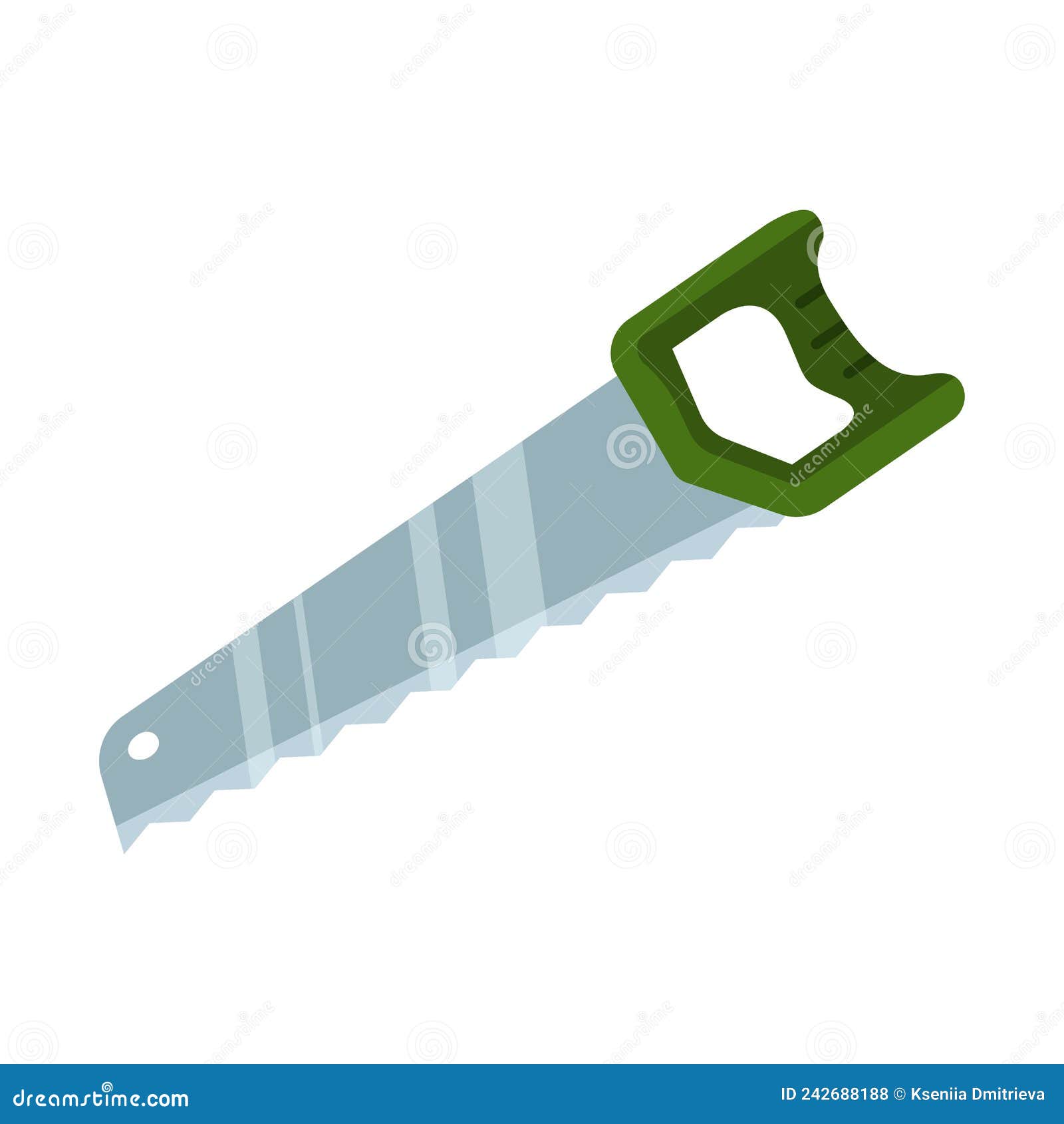 Hand Saw. Isolated Vector Illustration in Flat Cartoon Style. Stock