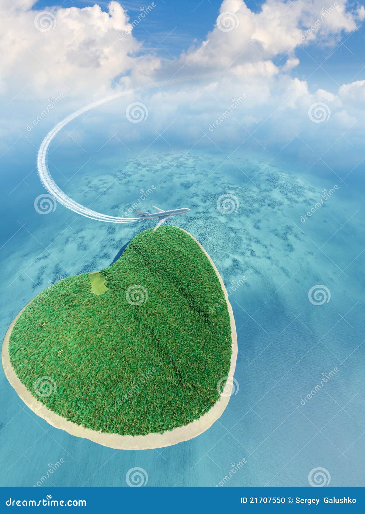 Остров вид сверху в форме сердца