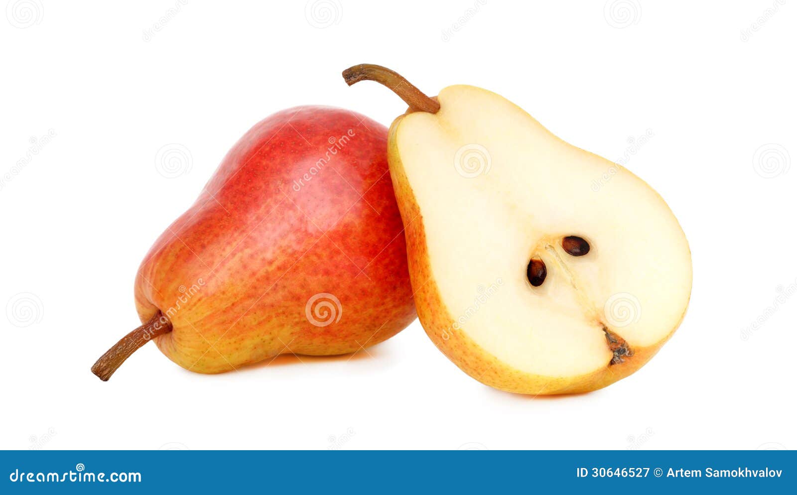 Полтора груша на белой предпосылке Стоковое Изображение - изображение ...
