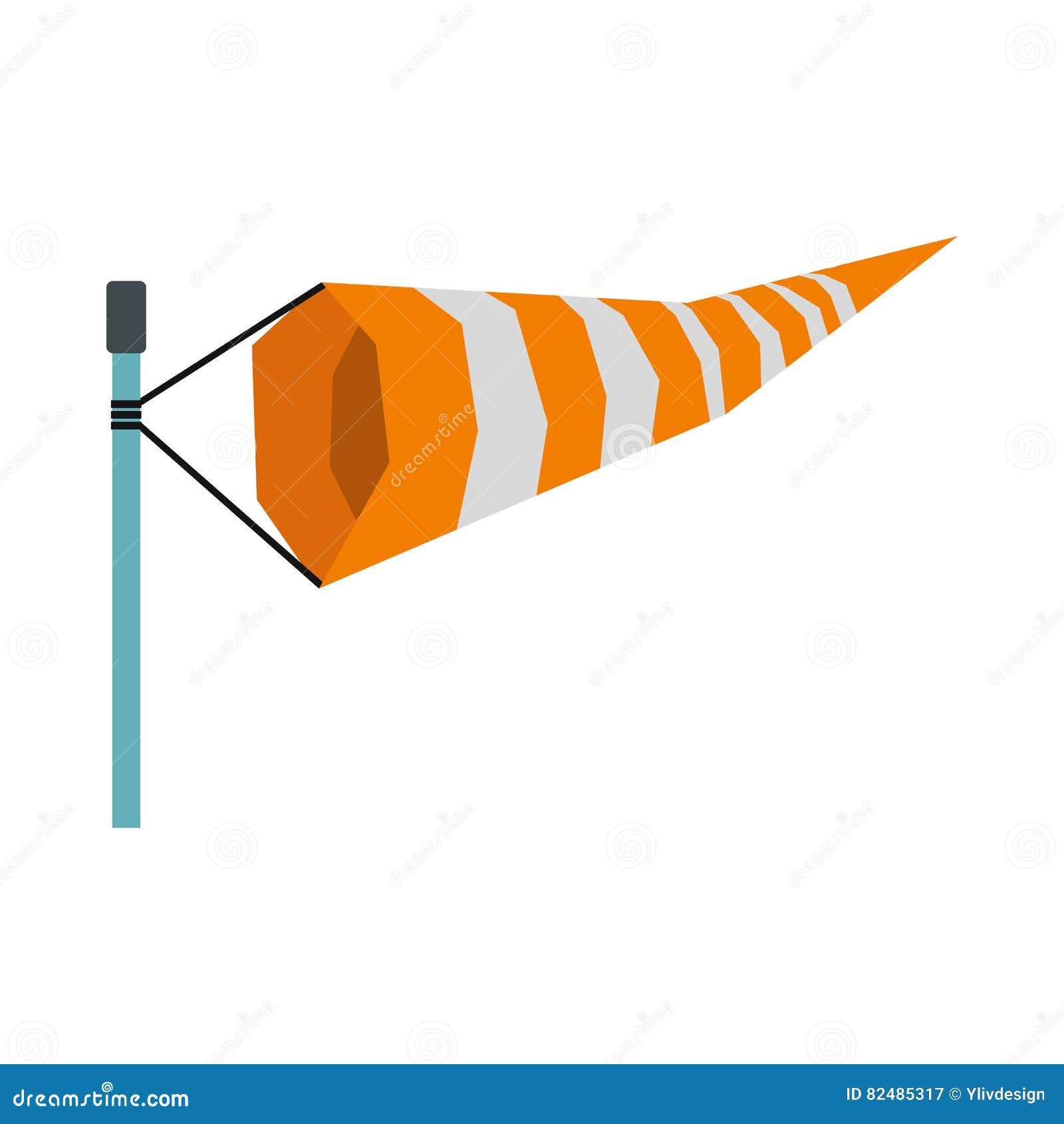 Поставляет значок носка ветра, плоский стиль Иллюстрация вектора ...