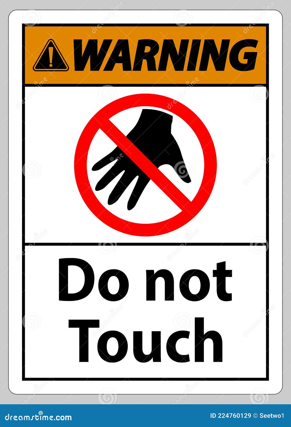 предупреждающий знак не трогать и не трогать Иллюстрация вектора ...