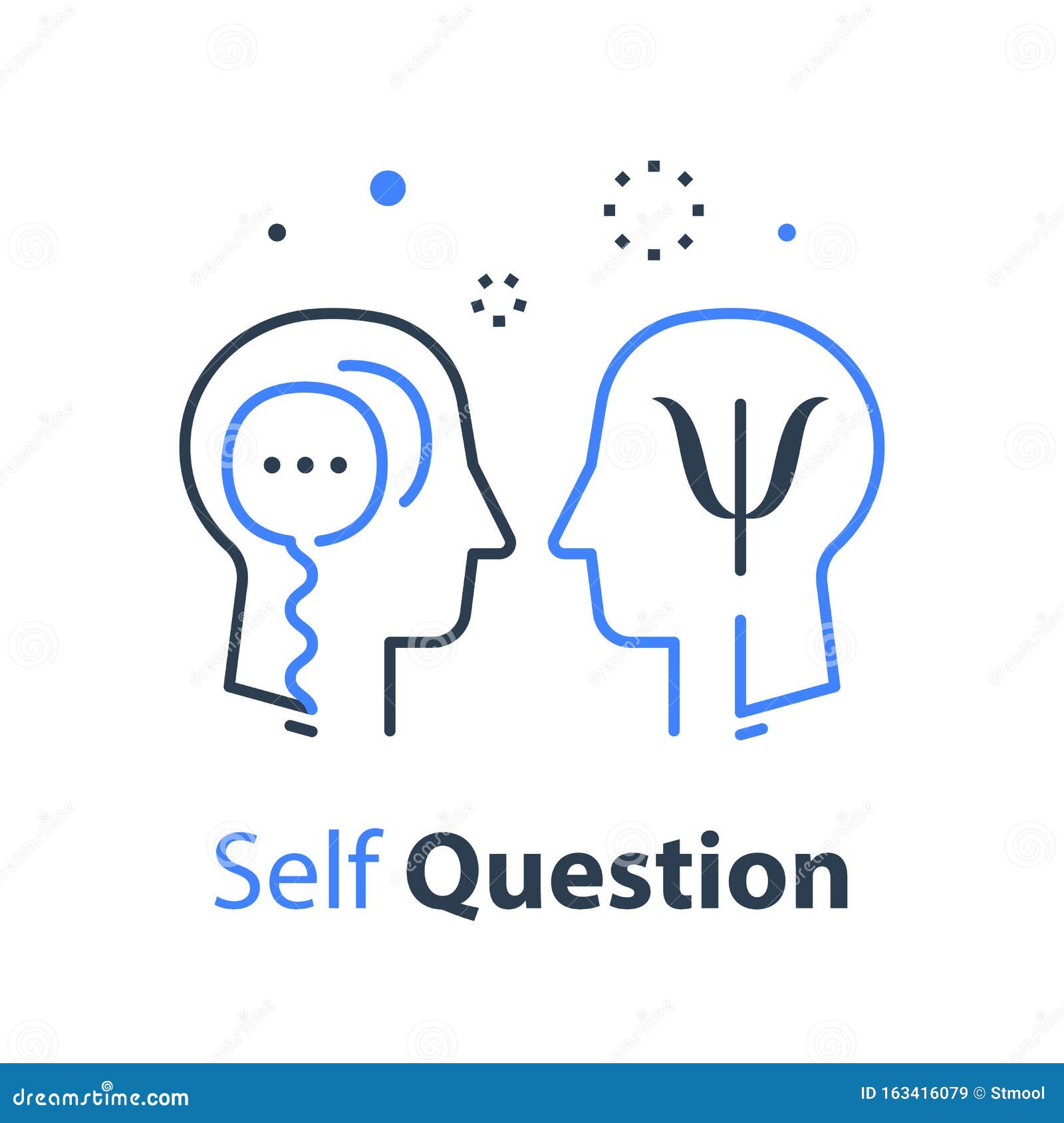 профиль человека и "пузырь" речи, самоанализ, психологический ...