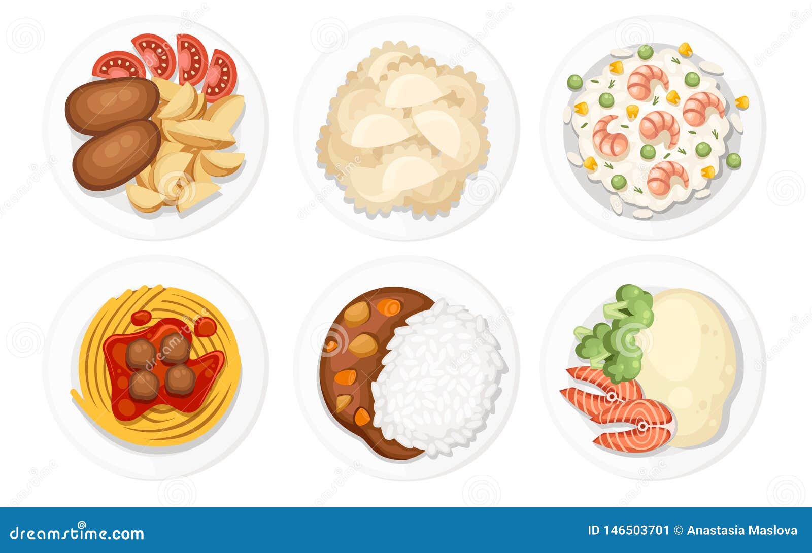 Finger food vector dish view up