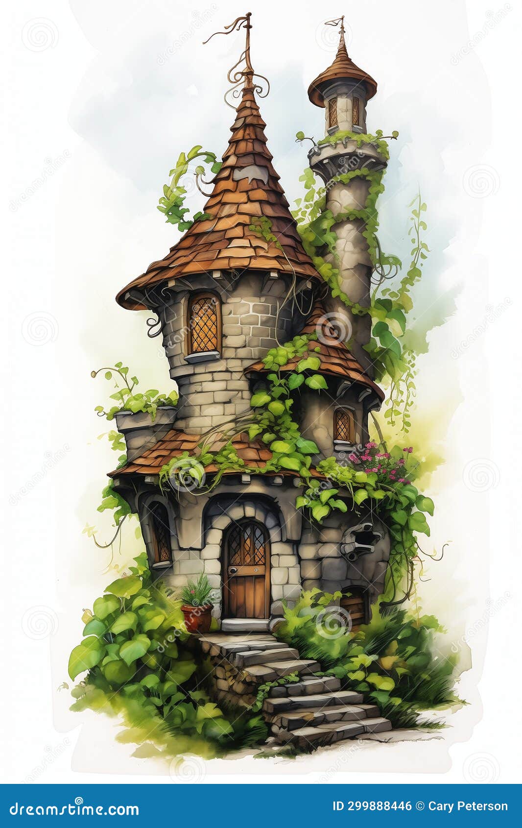 разочарованное оставление : сказочная башня в заросшей зелени ...